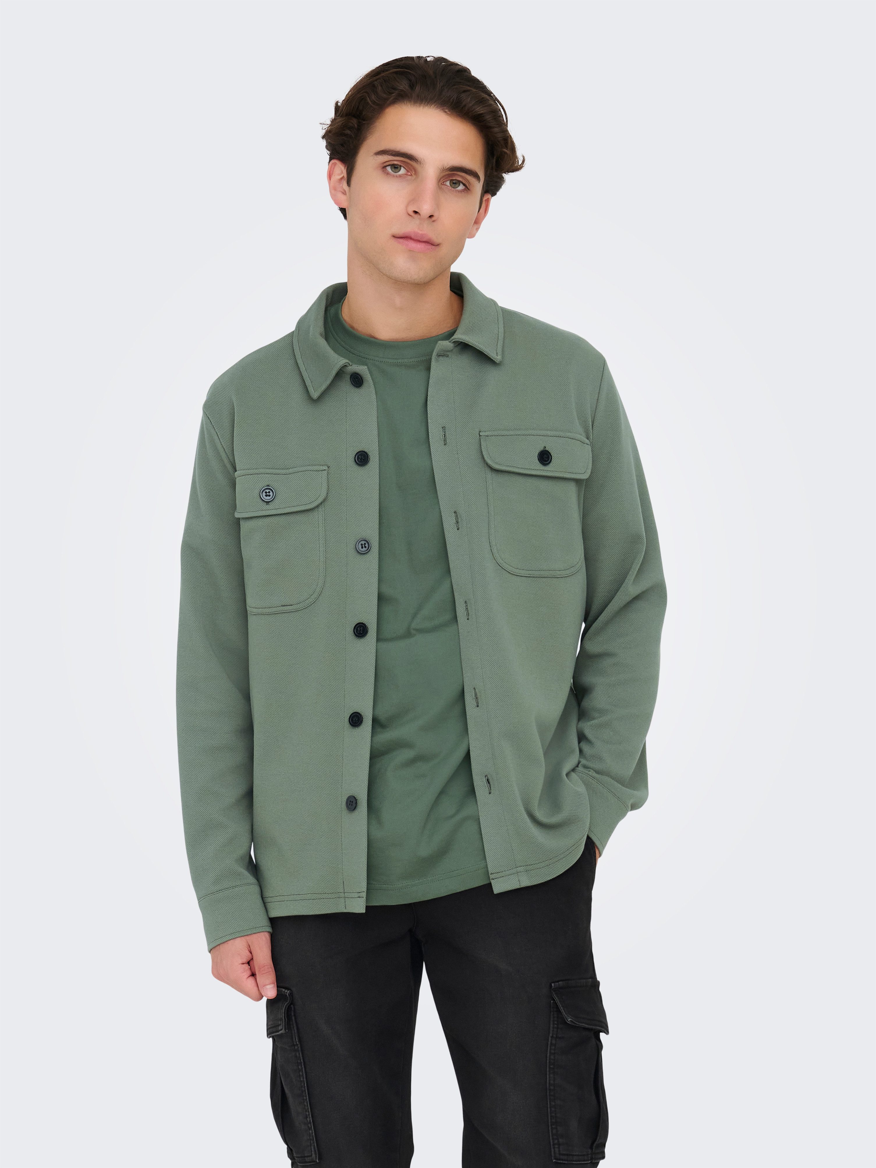 ONLY & SONS Langarmhemd ONSNEWKODYL OVERSHIRT SWEAT NOOS