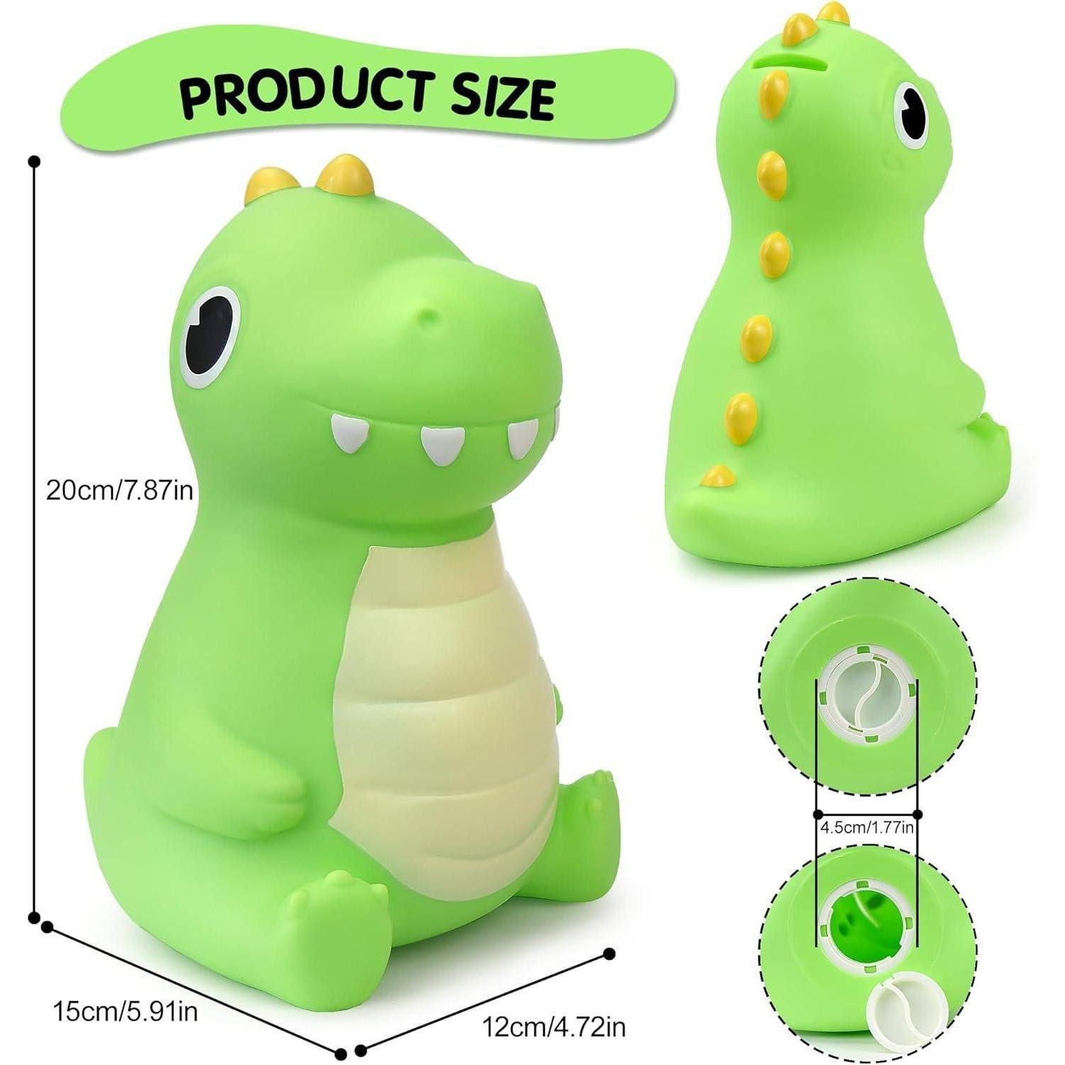 LuxusKollektion Spardose Spardose Kinder Dinosaurier Sparschwein PVC Taufgeschenke Neu Grün