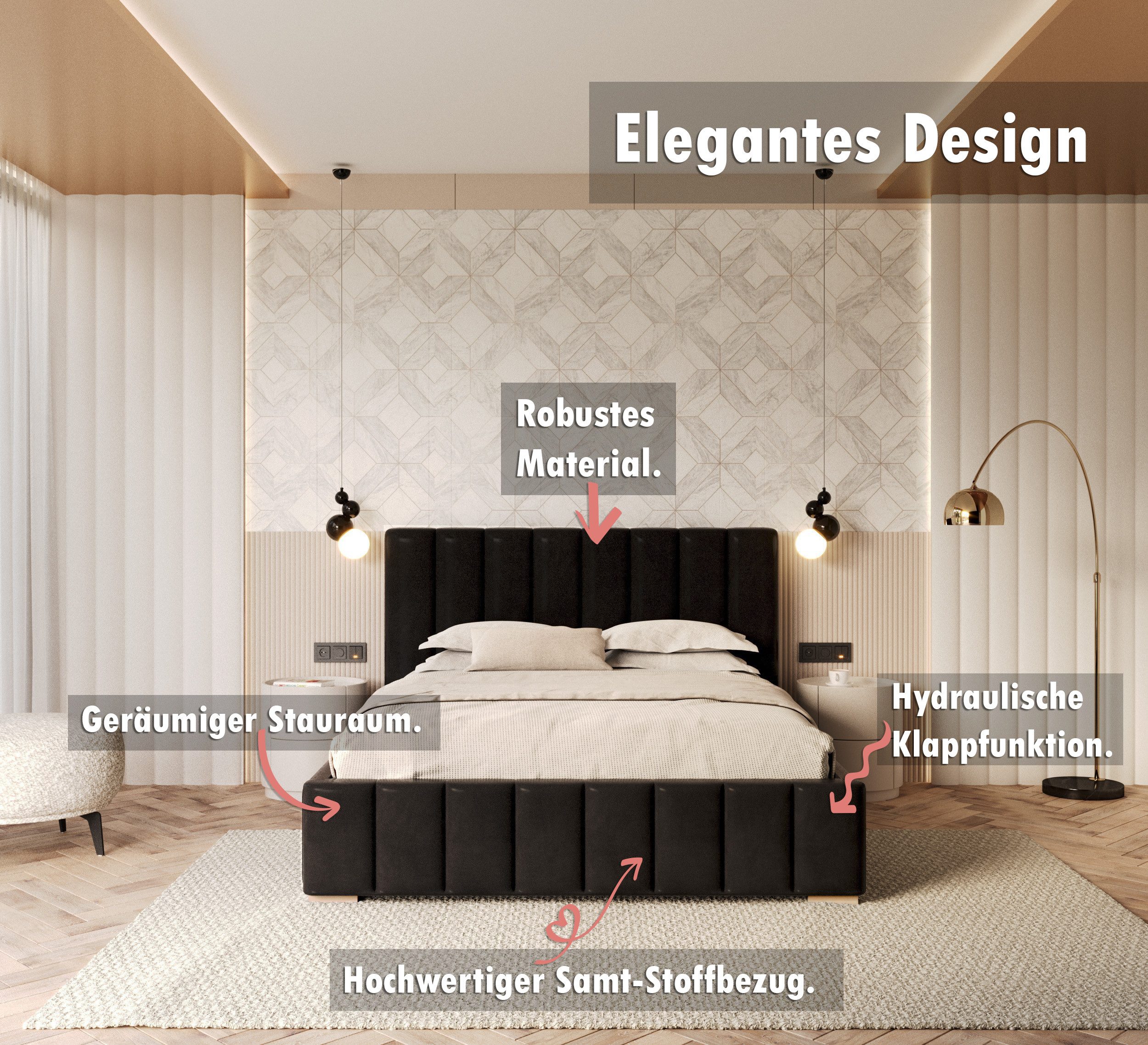 FDM Polsterbett Stauraumbett Bettgestell 90x200, 120x200, günstig online kaufen