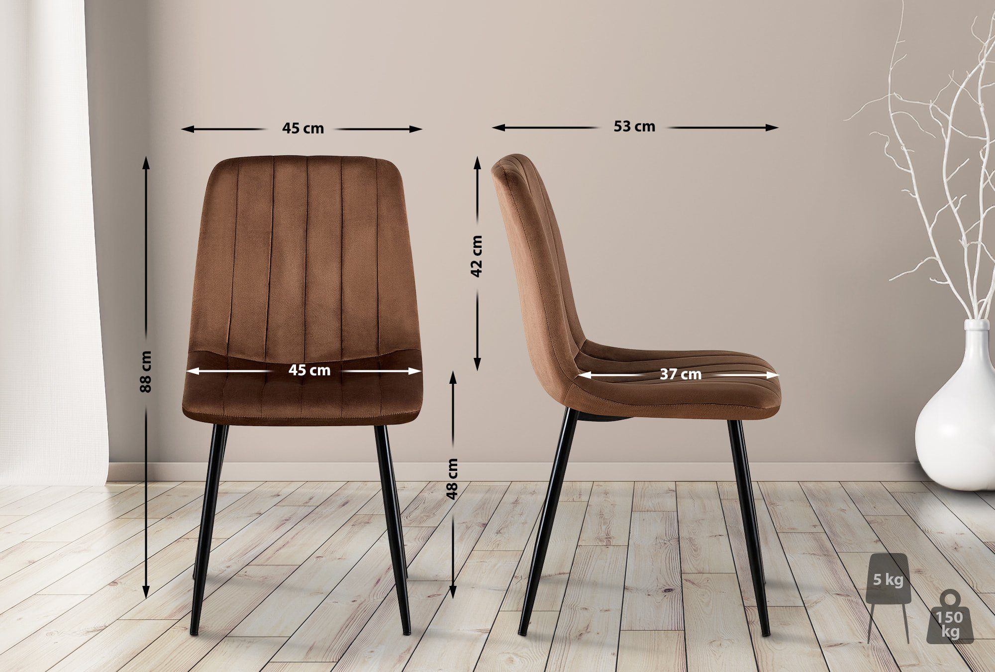 CLP Esszimmerstuhl Dijon (4er Set, 4 St), gepolstert, mit Ziernähten günstig online kaufen