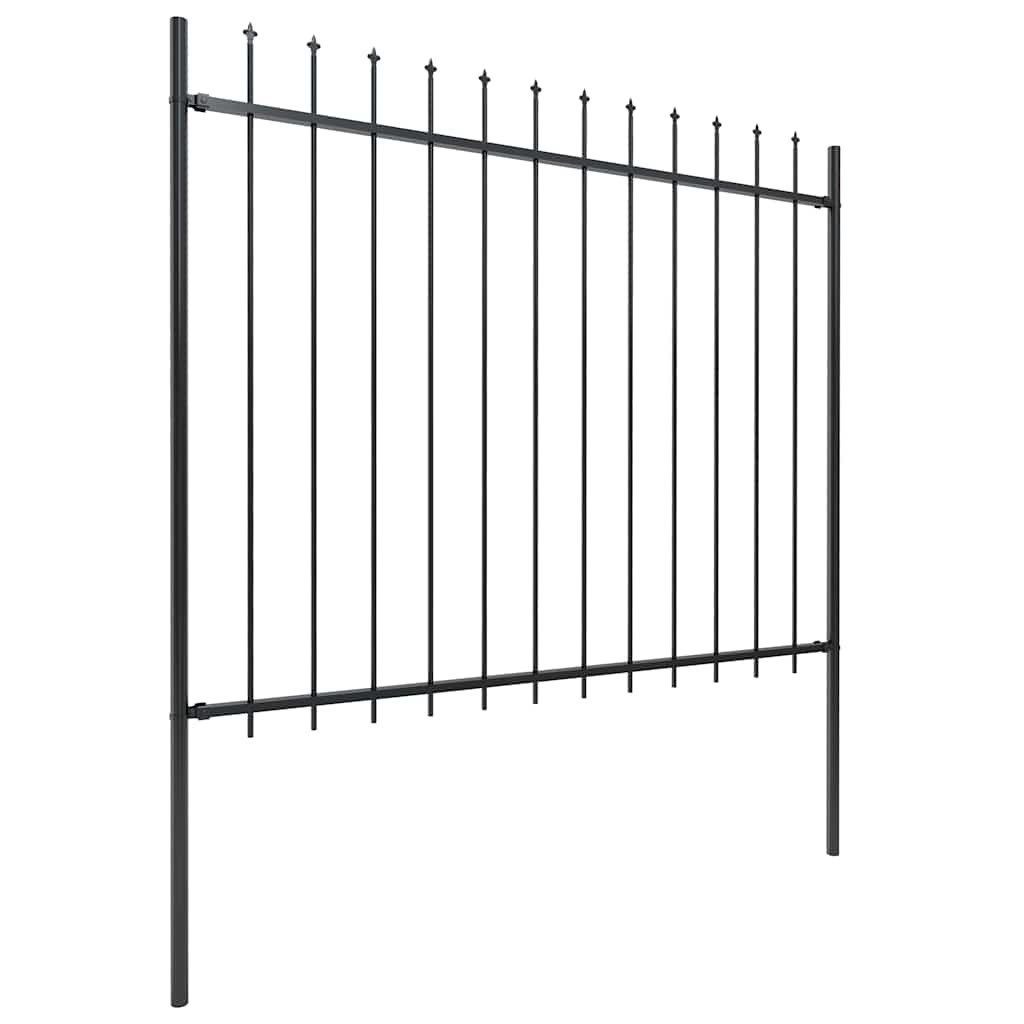 vidaXL Gartenzaun Gartenzaun mit Speerspitzen Stahl günstig online kaufen