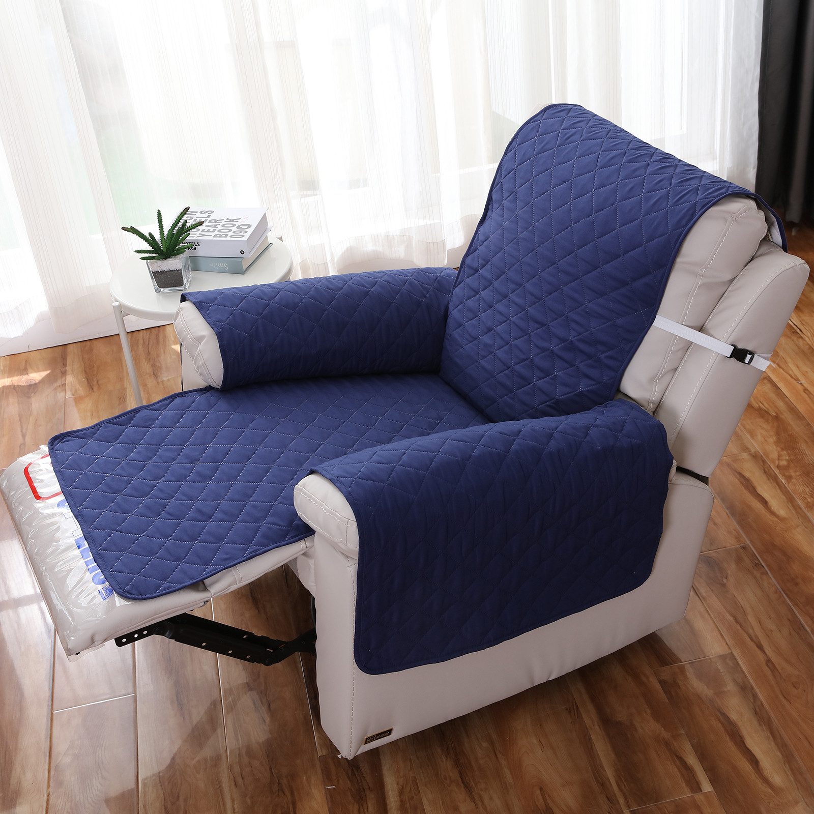BTTO Sesselschoner Sesselbezug Möbelschutz mit elastischem Band, Gesteppter Sofaschoner, 55 x 200 cm