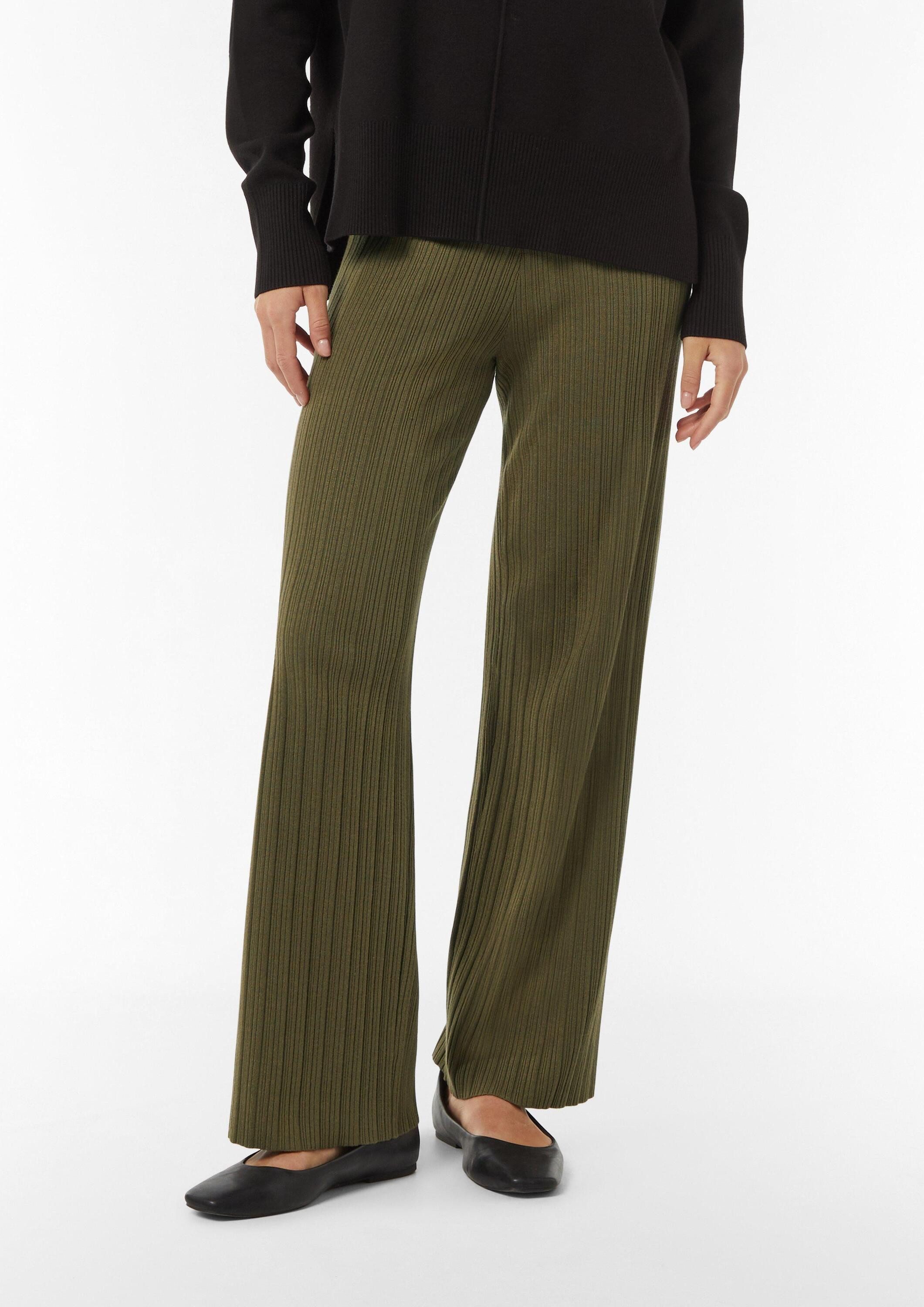 comma Chinos Hose Strickhose mit Rippstruktur