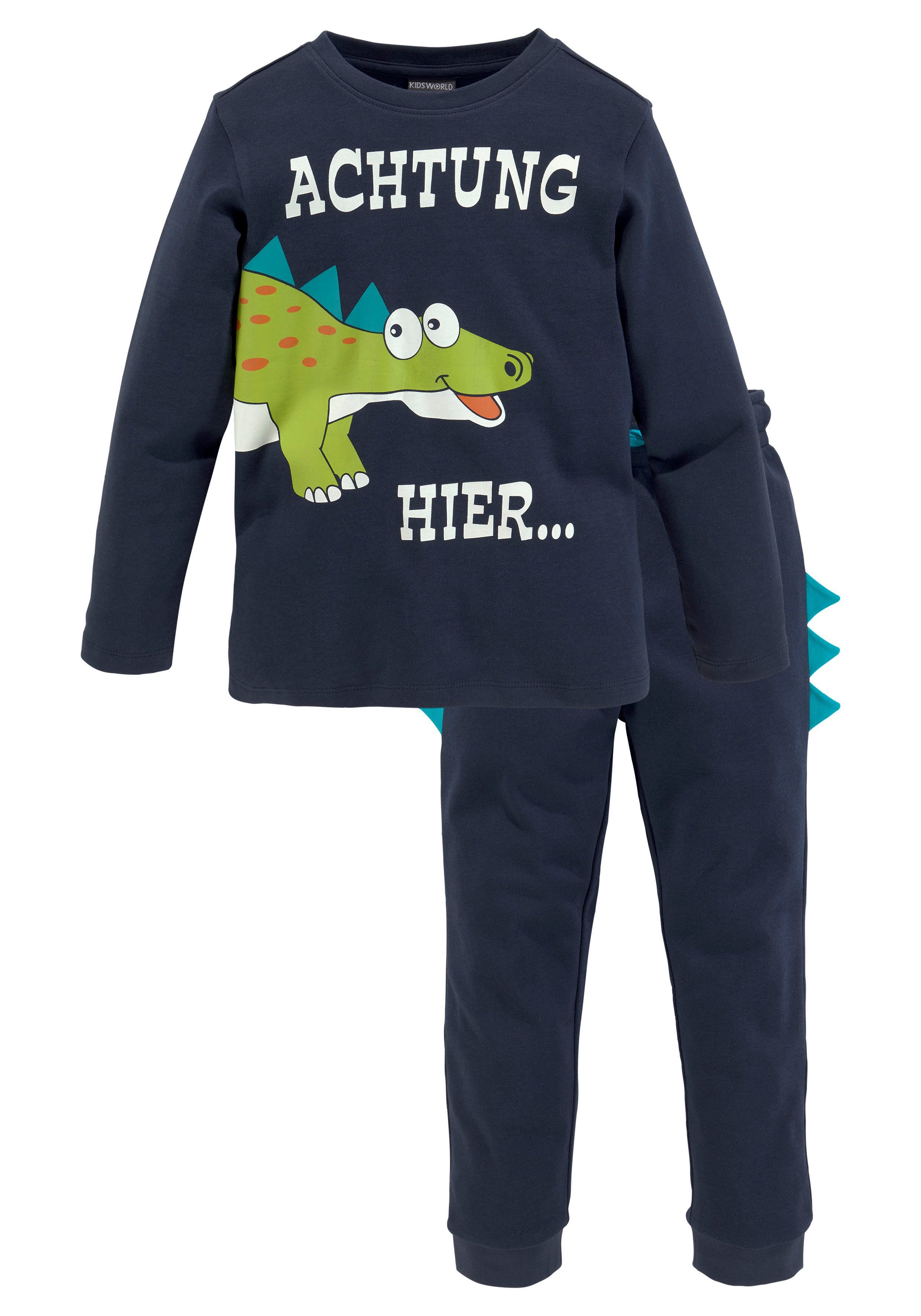 2-tlg., Hose mit (Spar-Set, KIDSWORLD Shirt großem Shirt+Jogginghose) & Dinodruck
