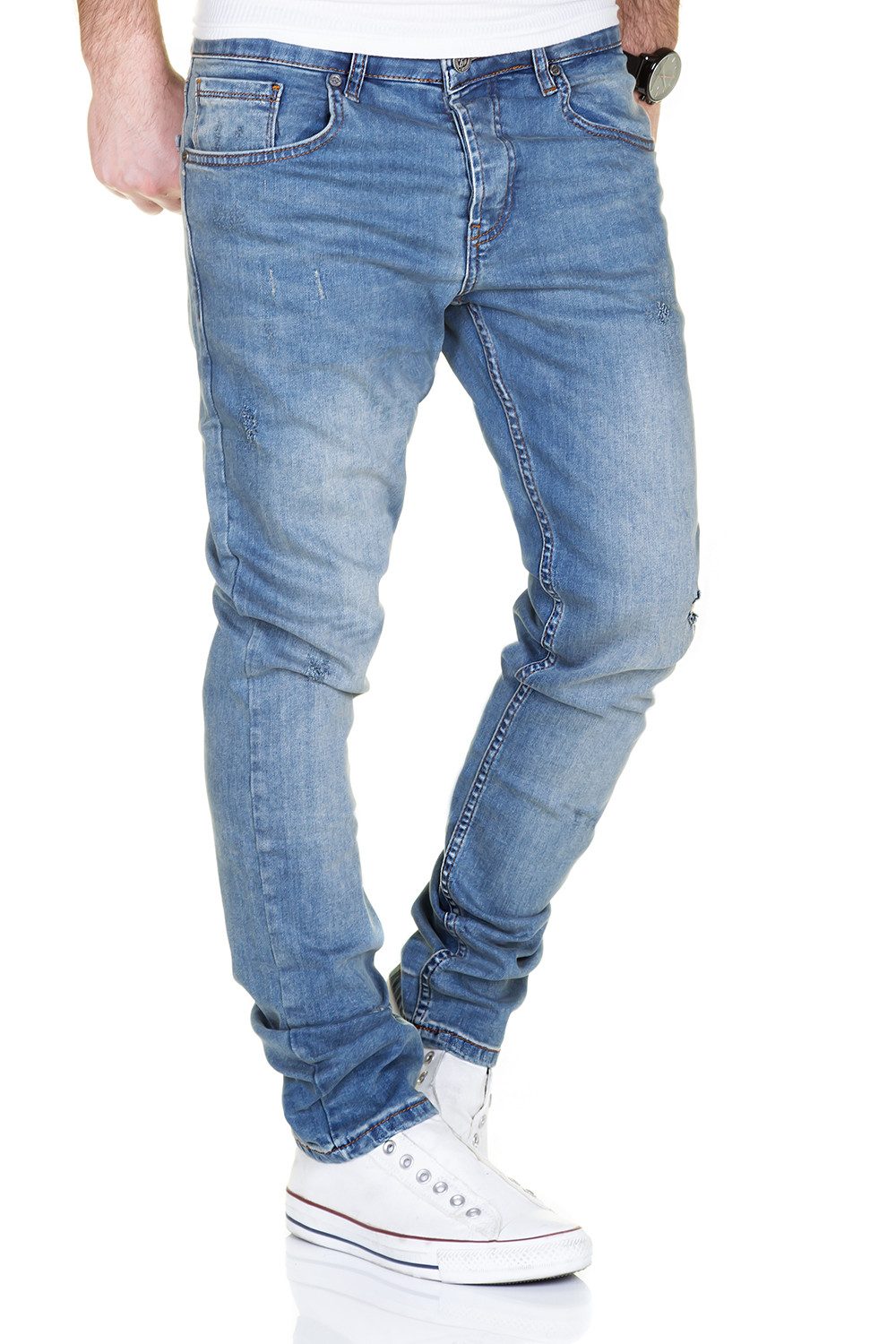 MERISH Slim-fit-Jeans MERISH Jeans Herren Destroyed günstig online kaufen
