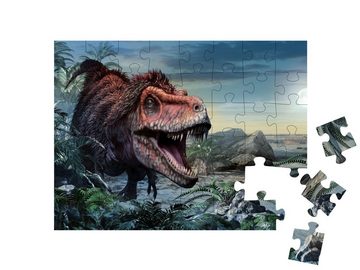 puzzleYOU Puzzle Tarbosaurus, 3D-Illustration, 48 Puzzleteile, puzzleYOU-Kollektionen Dinosaurier, Tiere aus Fantasy & Urzeit