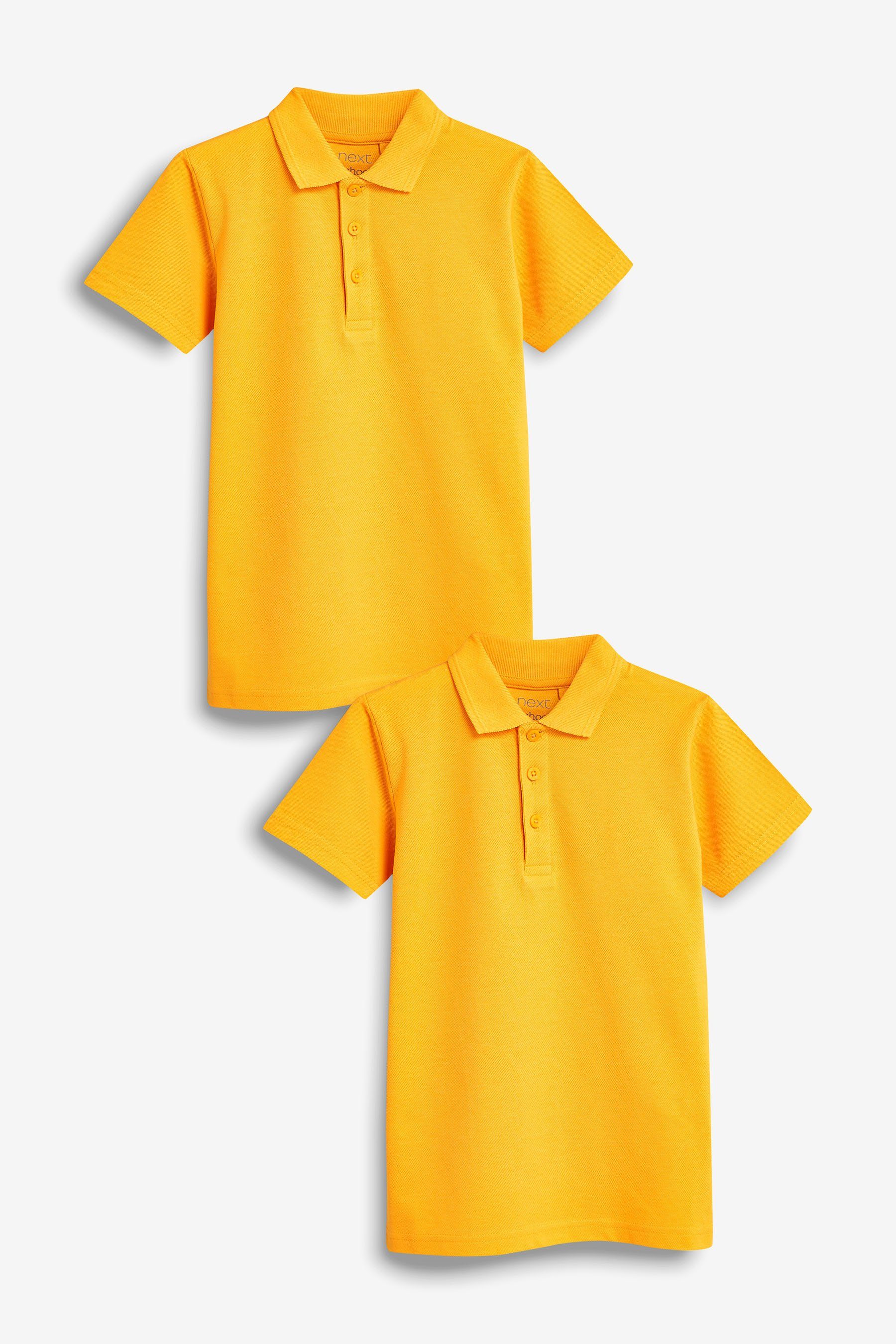 Next Poloshirt Schul-Poloshirts aus Baumwolle im 2er-Pack (2-tlg) Yellow