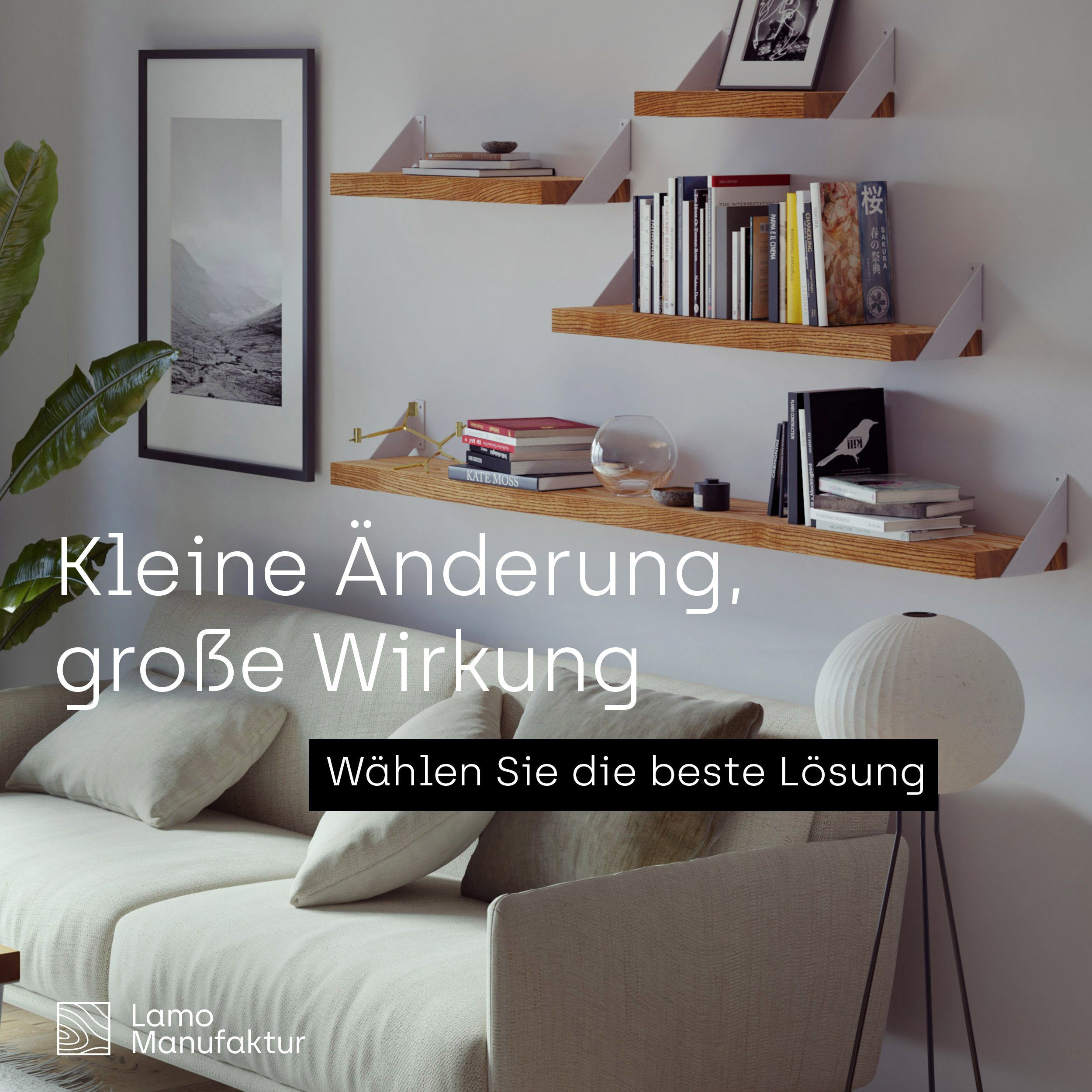 LAMO Manufaktur Wandregal Holz Gerade Regal günstig online kaufen