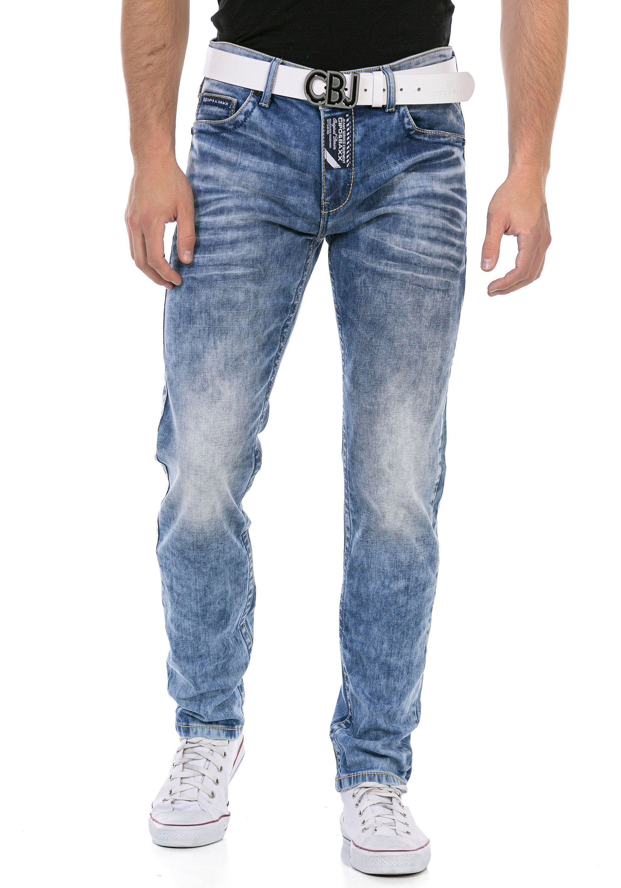 Cipo & Baxx Regular-fit-Jeans mit markanter blue Waschung