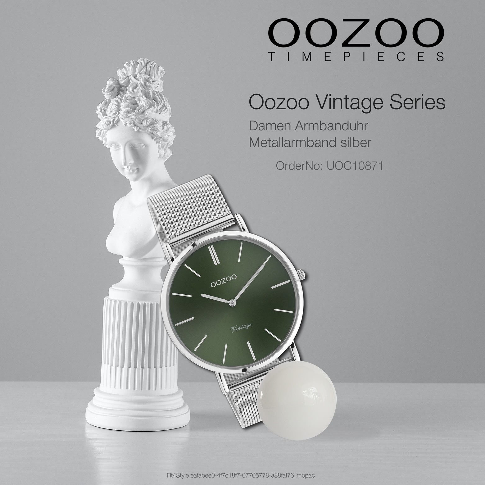 OOZOO Quarzuhr Oozoo Damen Armbanduhr Vintage Analog, (Analoguhr), Damenuhr rund, groß (ca. 40mm) Metallarmband, Fashion-Style