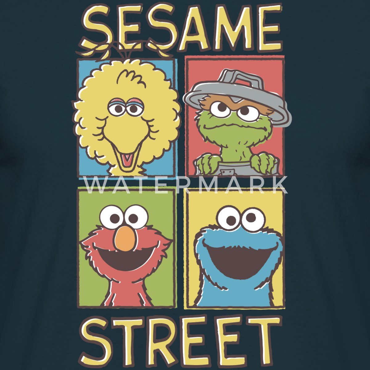 Spreadshirt T-Shirt Sesamstraße Bibo, Oscar, Elmo, Krümelmonster Männer T-Shirt (1-tlg)