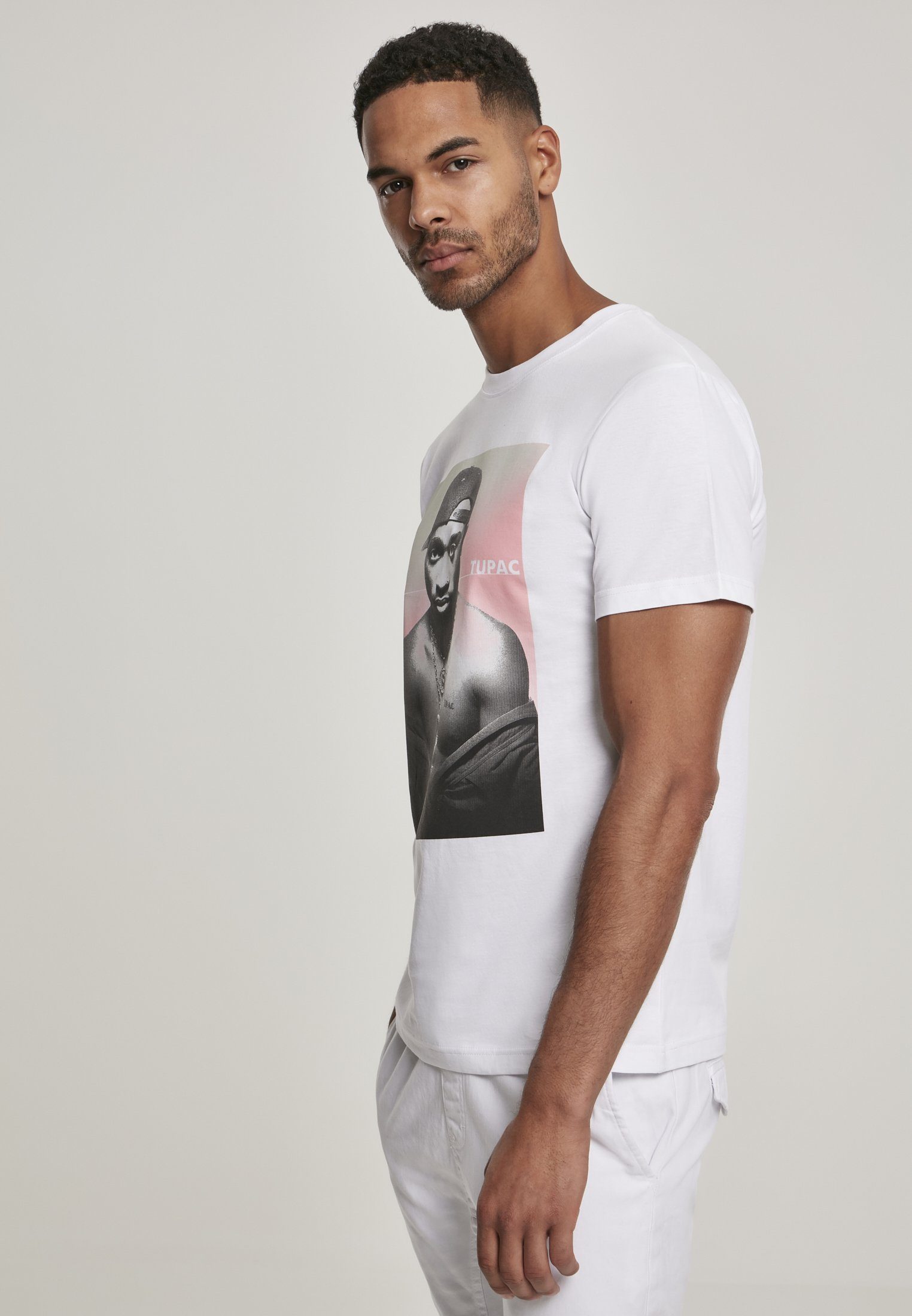 Tee Herren white Afterglow T-Shirt Afterglow MisterTee Tupac Tupac (1-tlg) MT1010