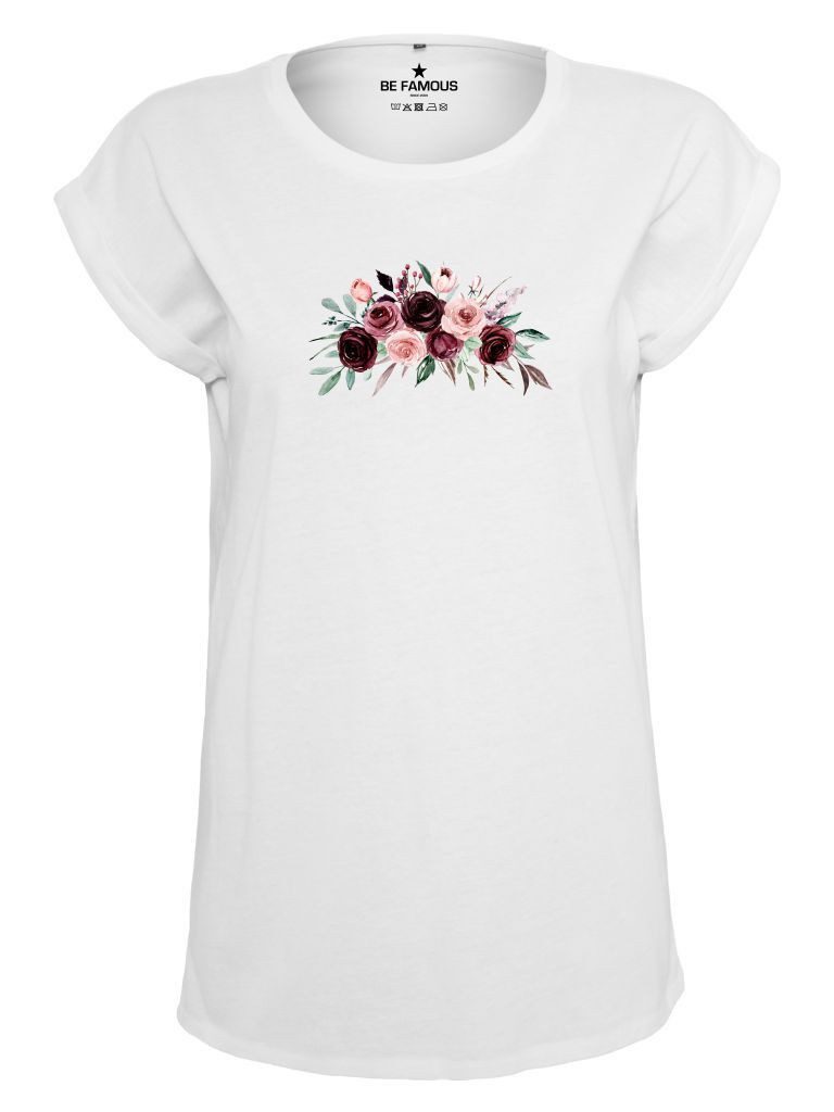 Be Famous Print-Shirt Rolled flower (1-tlg., keine)