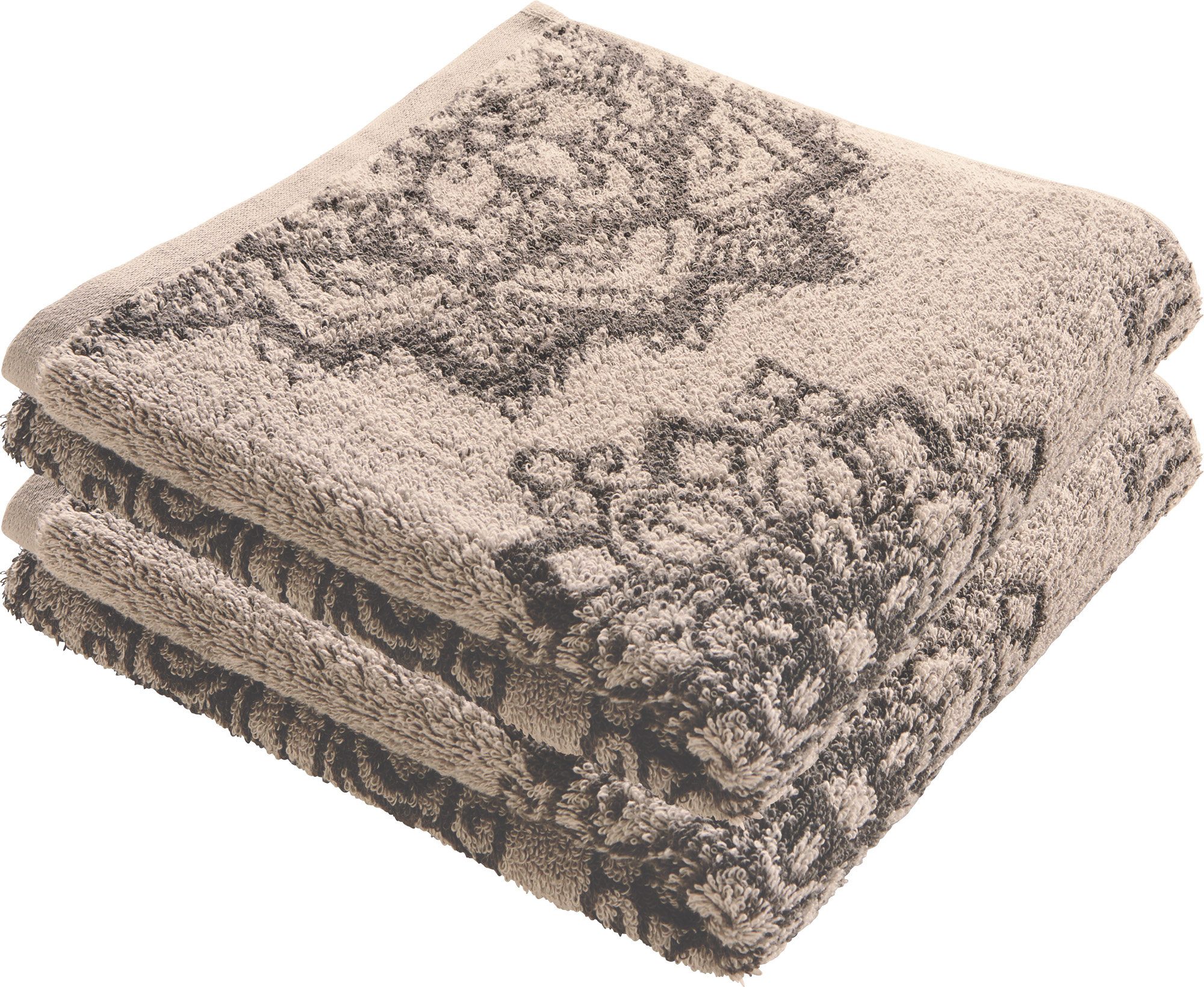 Erwin Müller Handtuch Handtuch "Mandala" 2er-Pack, Frottier/Jacquard, Walk-Frottier Motiv