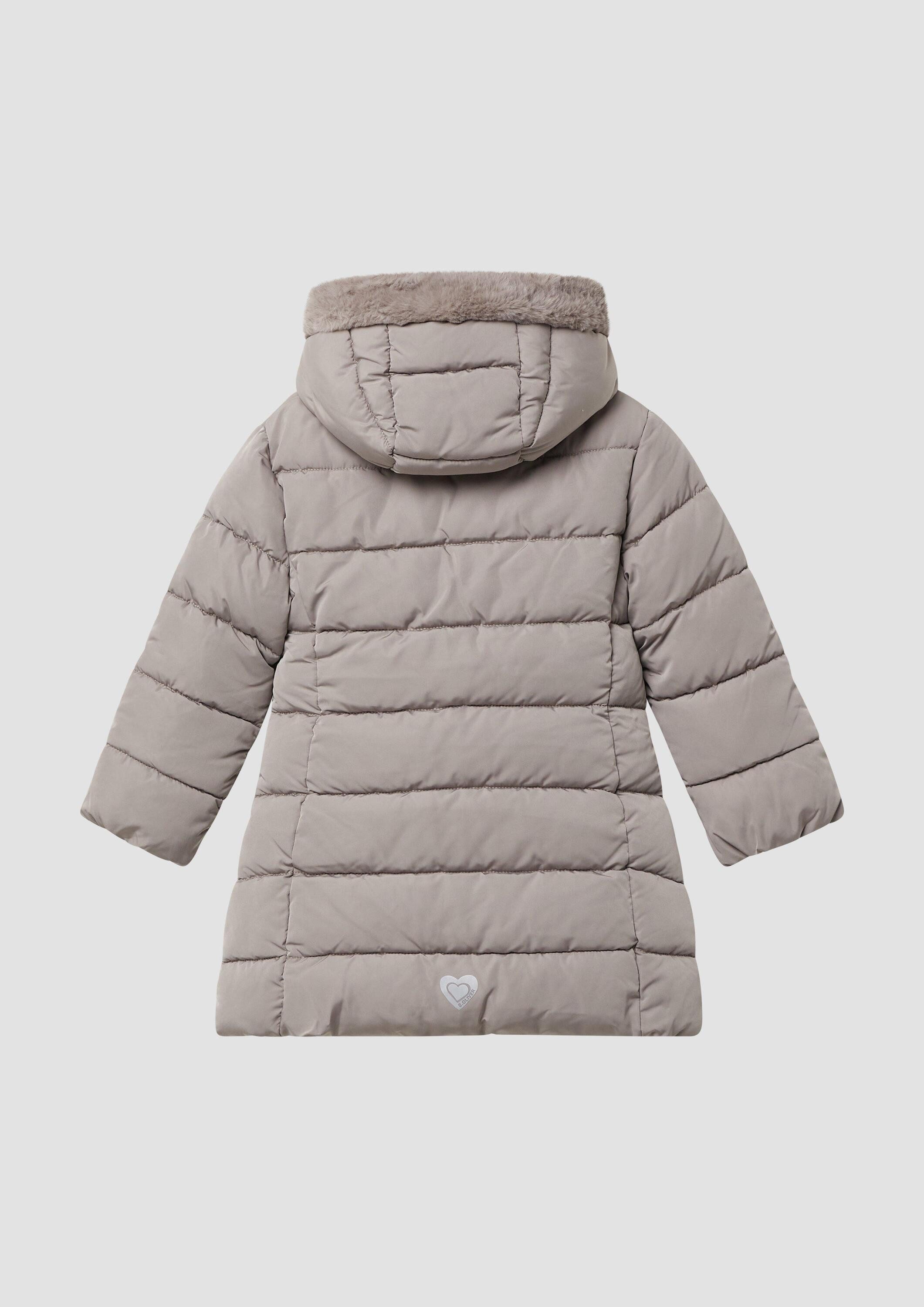 s.Oliver Wintermantel Outdoor-Mantel Wärmender Steppmantel mit Teddyplüsch-Futter