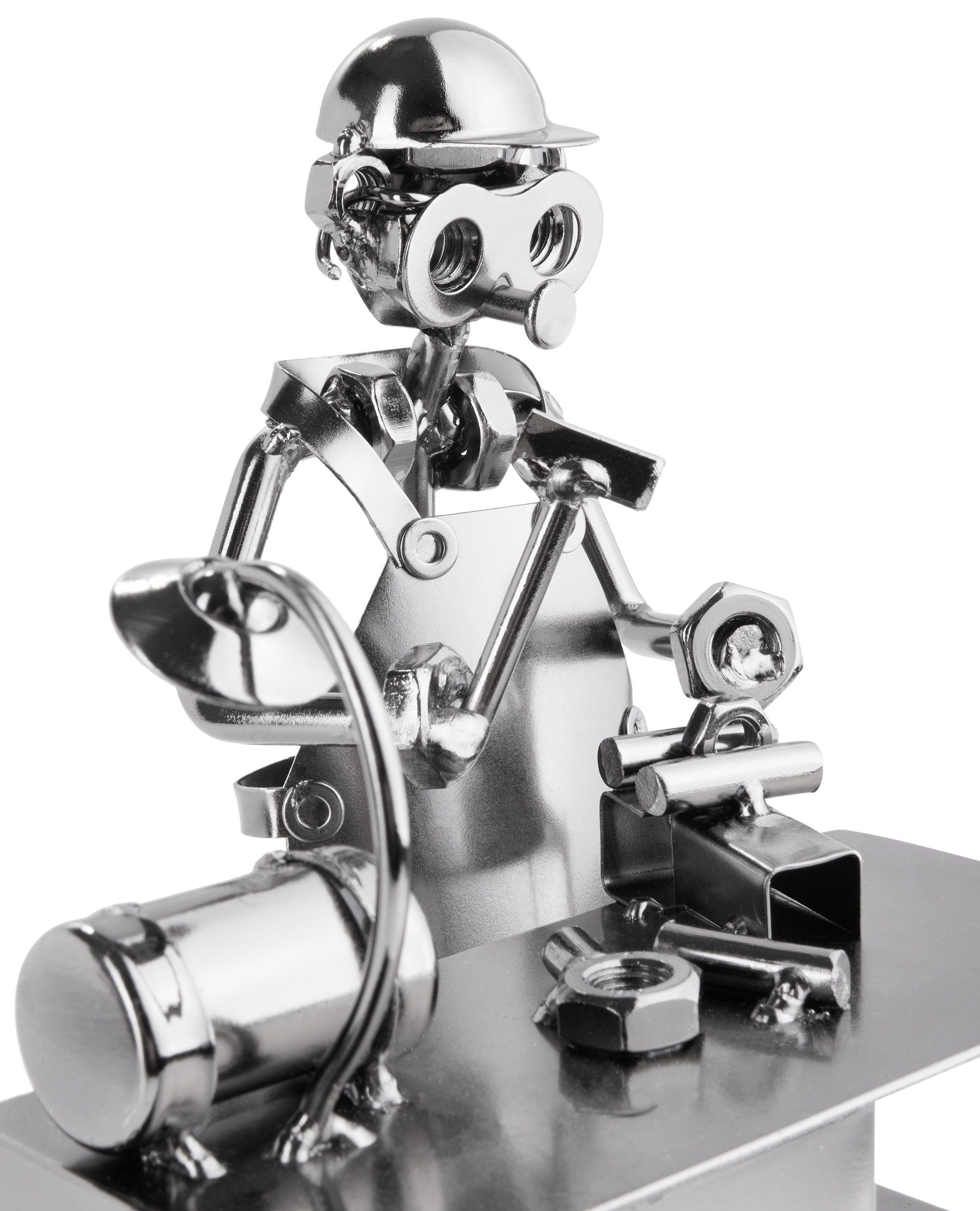 BRUBAKER Dekofigur Metallskulptur Schraubenmännchen Bastler (1 St), kunstvolle Geschenkfigur für Bastler und Handwerker