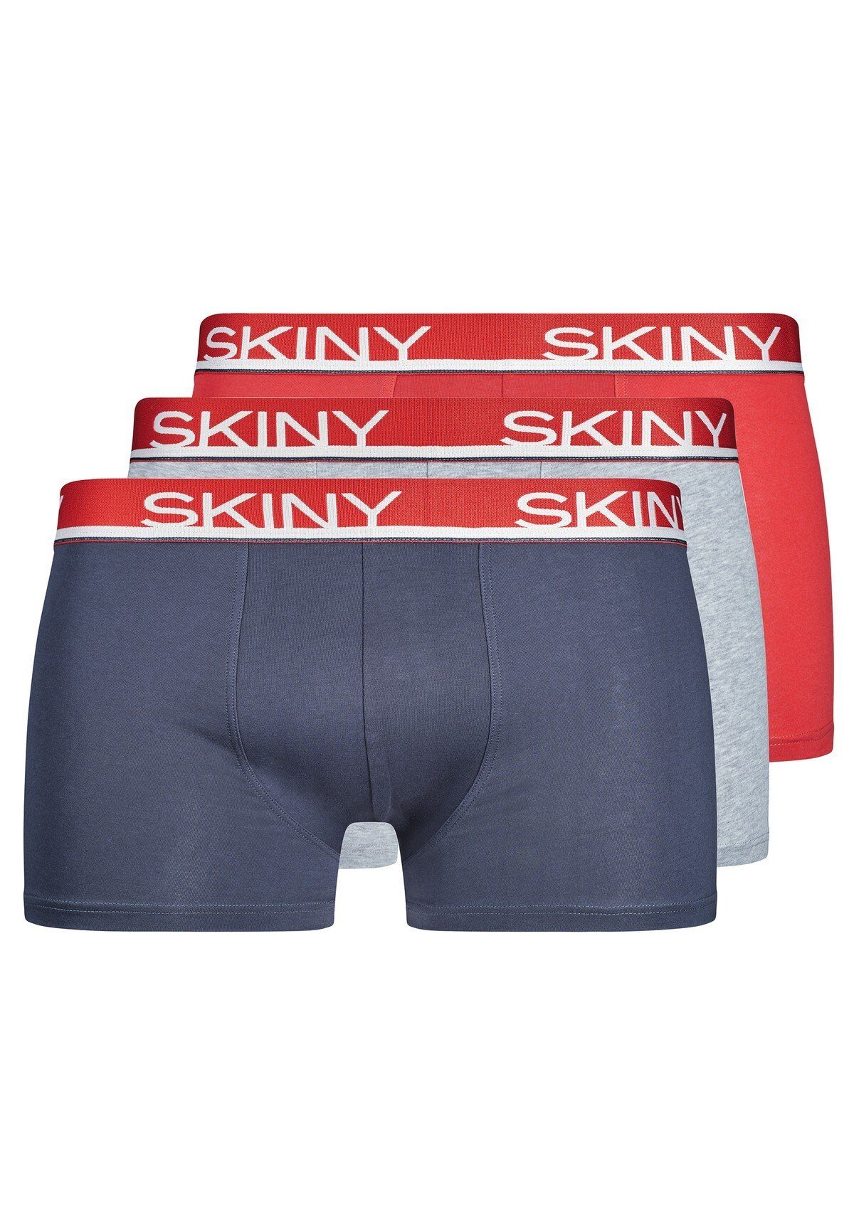 Shorts 3er Blau/Grau/Rot Pack Pants Herren Skiny Boxer Boxer Trunks, -