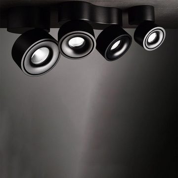 click-licht LED Deckenstrahler LED Deckenspot Uni II in Schwarz 12W 670lm, keine Angabe, Leuchtmittel enthalten: Ja, fest verbaut, LED, warmweiss, Deckenstrahler, Deckenspot, Aufbaustrahler