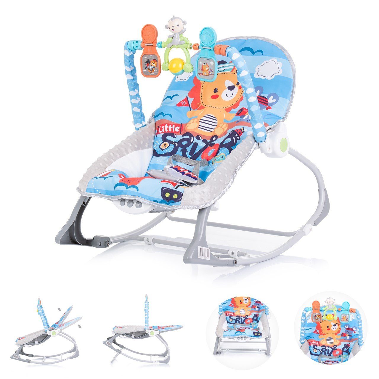 Chipolino Babywippe Babywippe Baby Spa 2 in 1, elektrisch Stuhl Schaukelfunktion Spielbogen