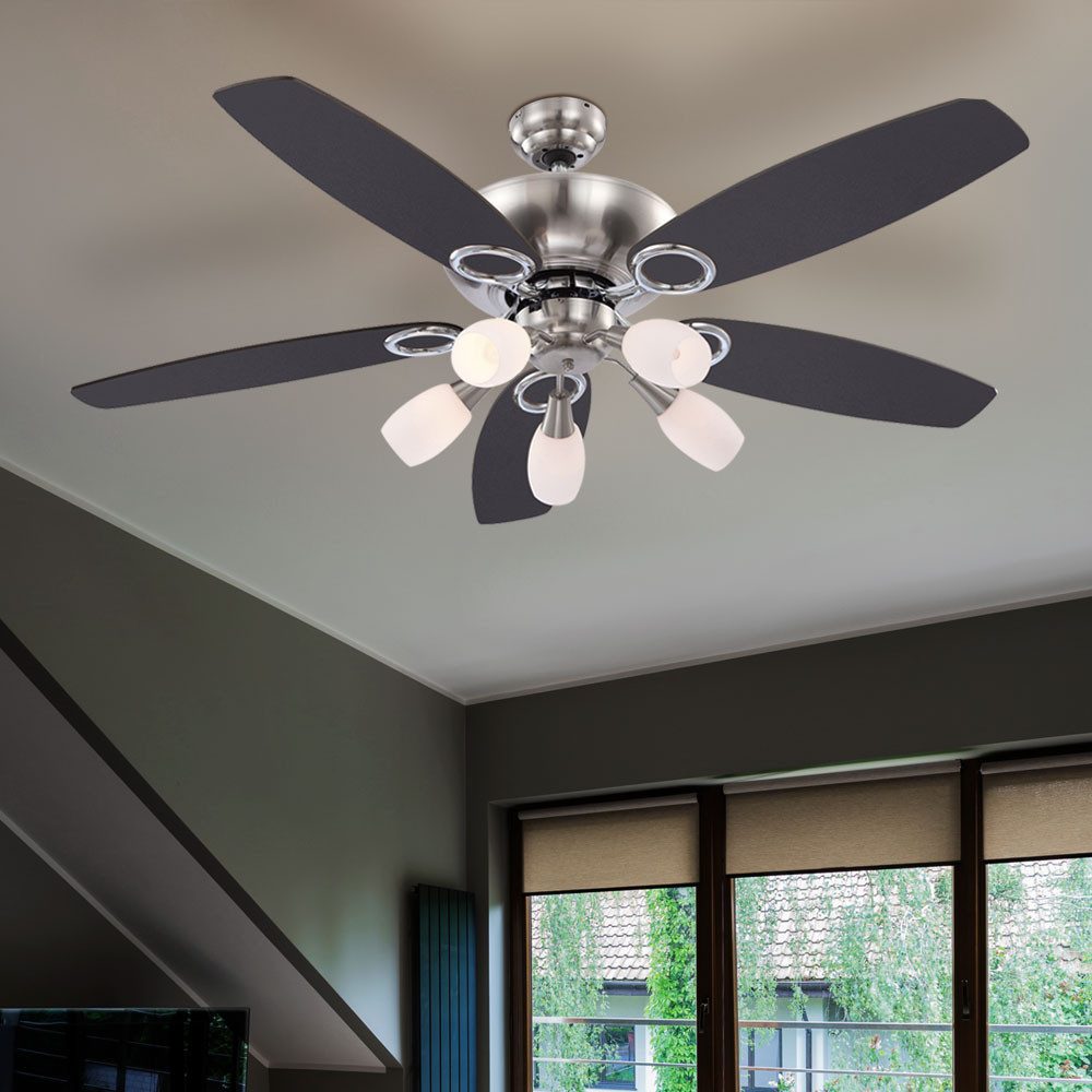 GLOBO LIGHTING Deckenventilator, LED Deckenventilator Ventilator mit Zugschalter und Beleuchtung Lampe