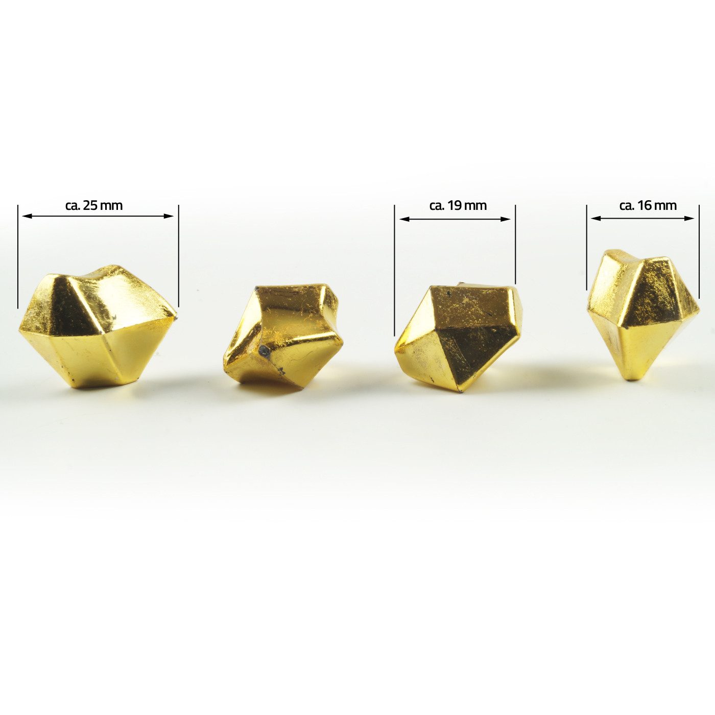 Goodymax Streudeko Goodymax® Kristall-Eis 25 mm Gold 100 Stück, Goldene Ziersteine Dekosteine Granulat Diamanten Edelsteine