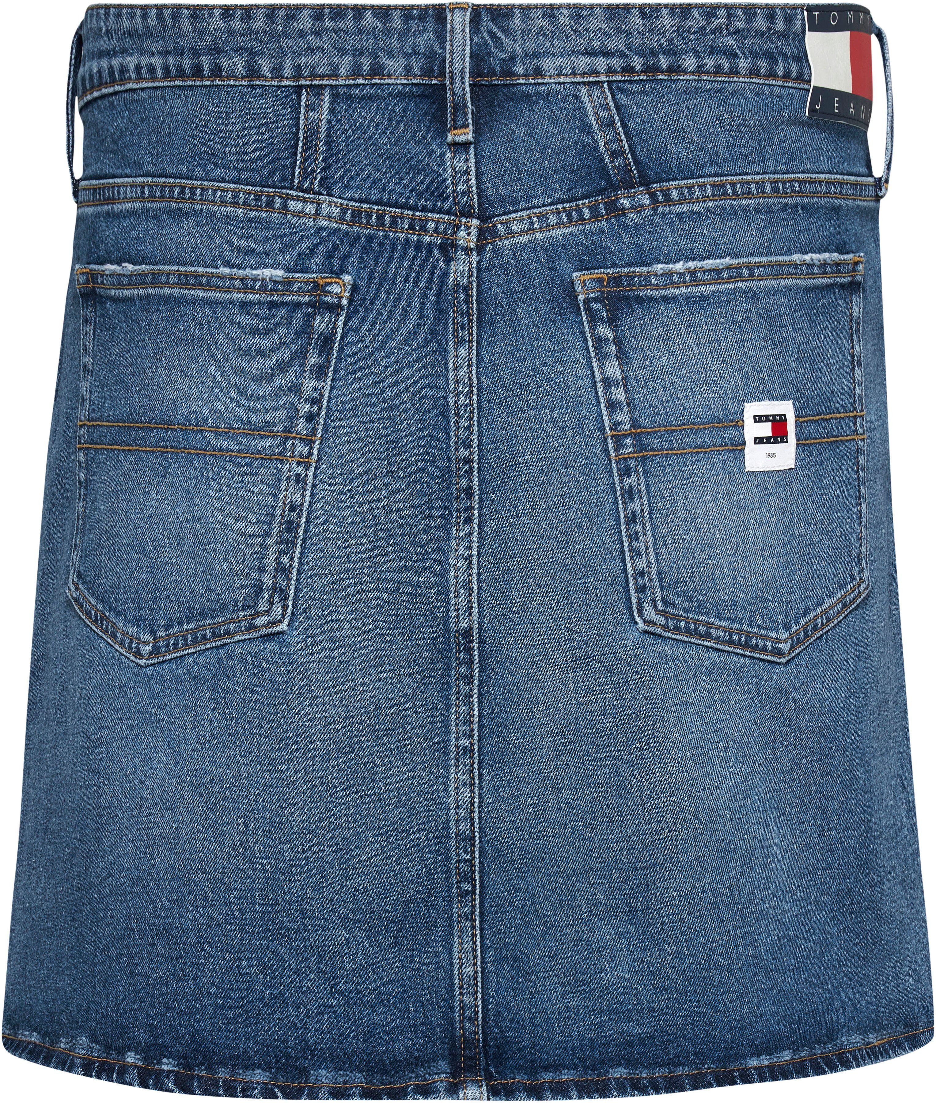 mit MOM Curve CRV Jeans Tommy UH AH6158 SKIRT Logostickerei Jeansrock