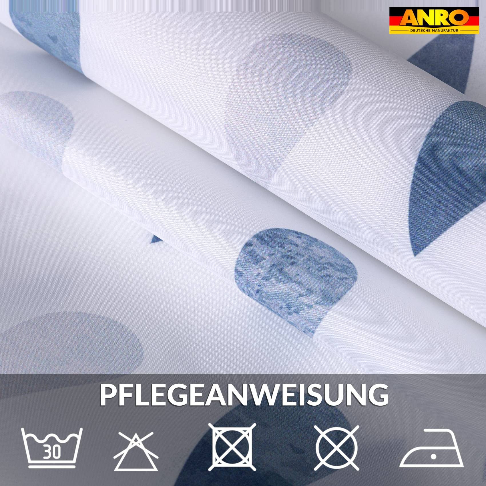 ANRO Duschvorhang FASTY Tropfen Anti-Schimmel Polyester Badezimmervorhang Bad-Stoff Breite 120 cm (Packung, 1-tlg., Duschvorhang inkl. Aufhängeringe), robuster  – Bild 5 von 5