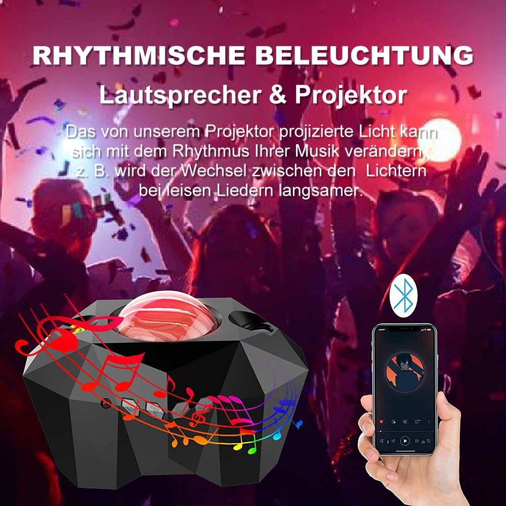 Rosnek LED Nachtlicht Sternenhimmel, Bluetooth, mit Fernbedienung, für Schlafzimmer Party, Hifi-Stereo-Musiklautsprecher