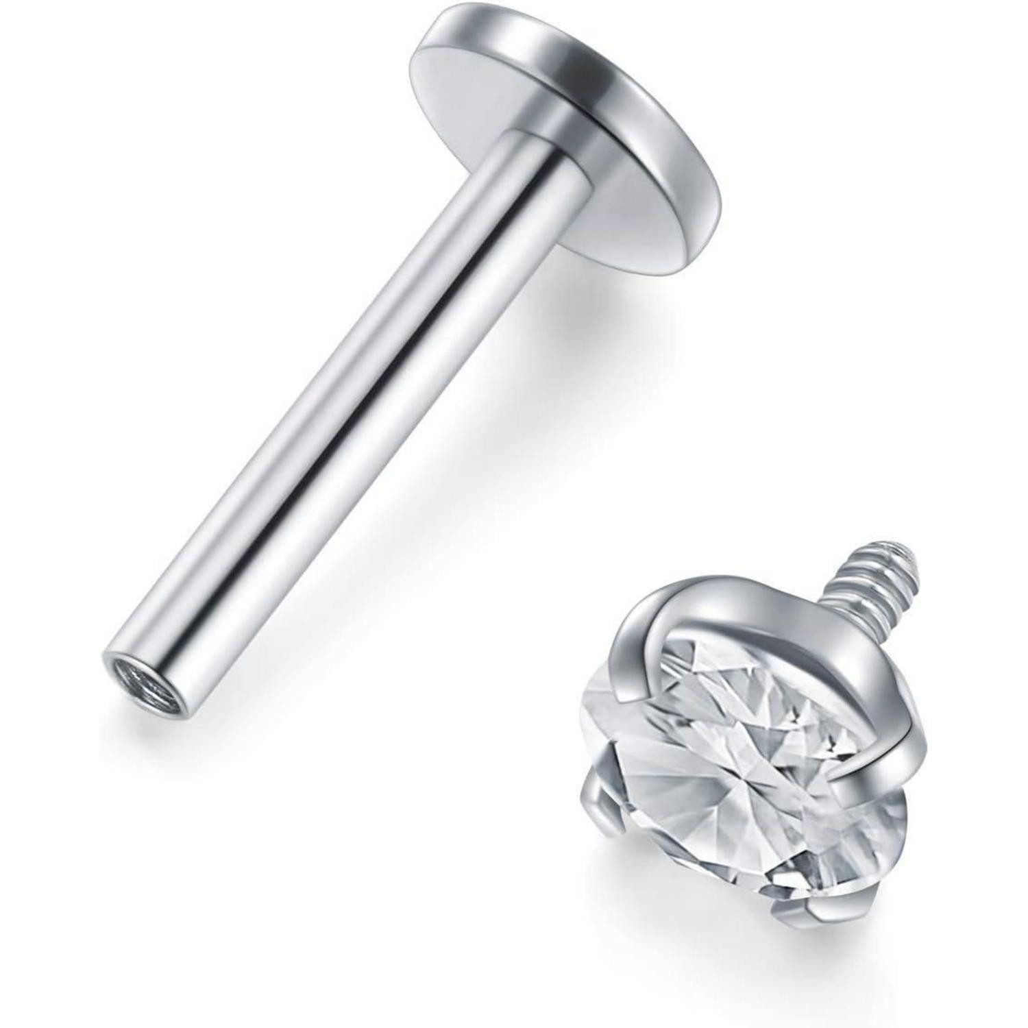 MODRSA Nasenpiercing 16G Durchsichtig Acryl Zirkonia Lippen Tragus Helix Piercing Set