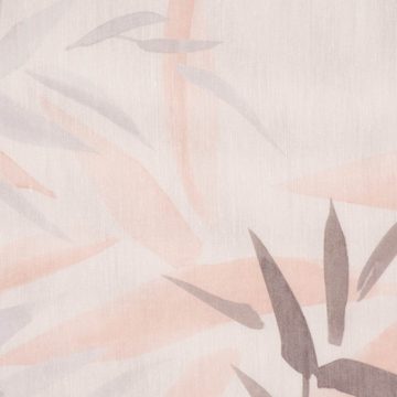 Meterware Gardinenstoff Gardinenstores Blätterzweige raumhoch weiß rosa grau 30, SCHÖNER LEBEN., halbtransparent, Polyester, made in Germany, mit Bleiband, pflegeleicht, überbreit