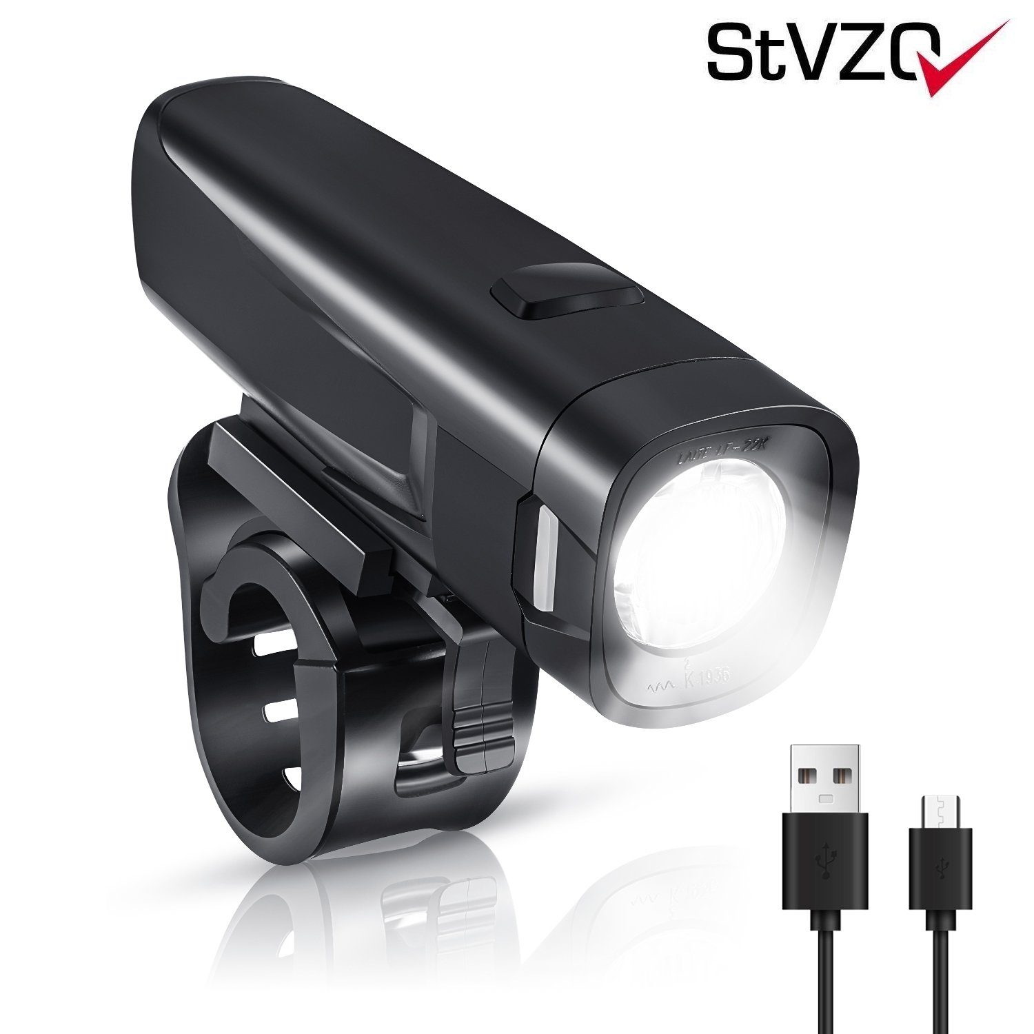 LETGOSPT Fahrradbeleuchtung LED Fahrradlampe 40 Lux, StVZO Zugelassen Fahrradlicht, USB Aufladbar Fahrradbeleuchtung, IPX5 Wasserdichtes Frontlicht