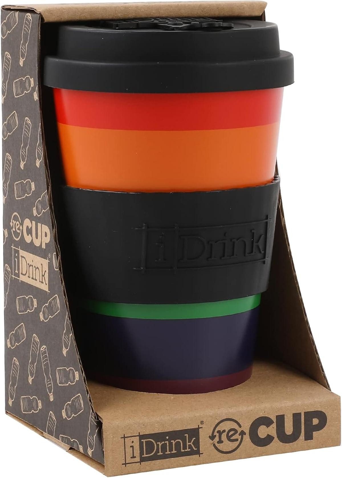 iDrink Thermobecher IDRINK®- RPET-Kaffeebecher mit Silikonverschluss 435 ml Becher Love