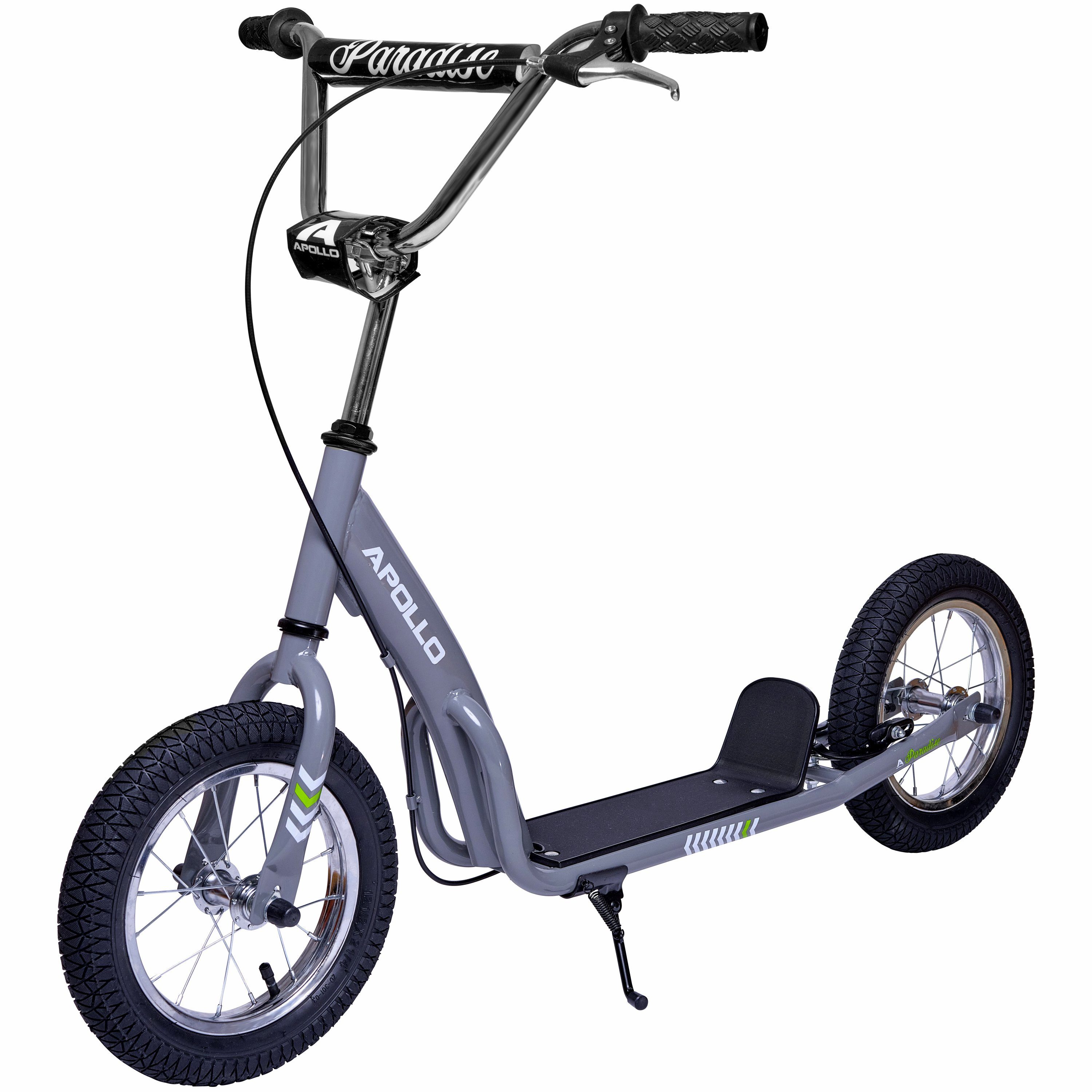 Apollo Scooter Retro Scooter Paradise City Roller mit 12,5 Zoll Luftreifen, Tretroller für Kinder und Jugendliche mit extra breiter Trittfläche
