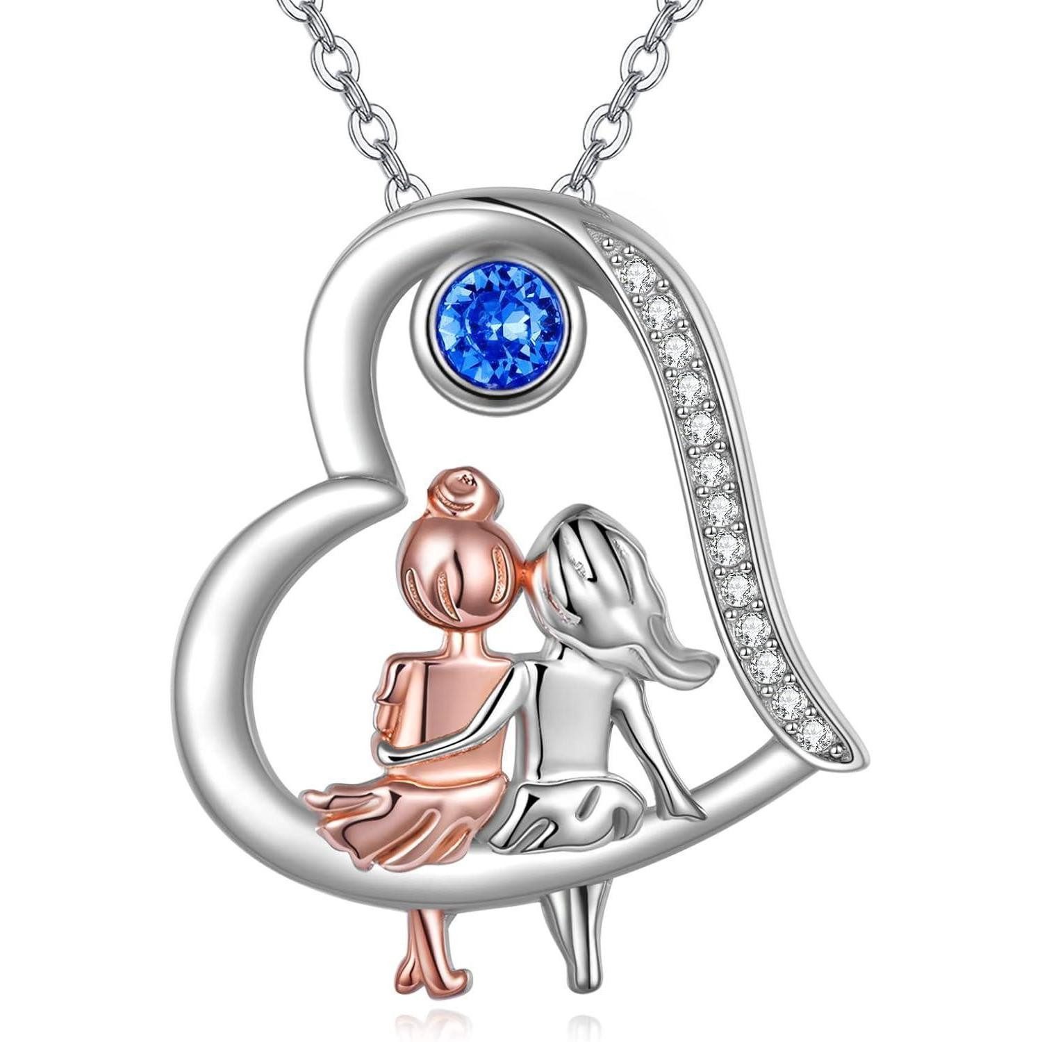 LuxusKollektion Freundschaftskette Freundschaftskette Sterlingsilber Herz Anhänger Damen Personalisiert