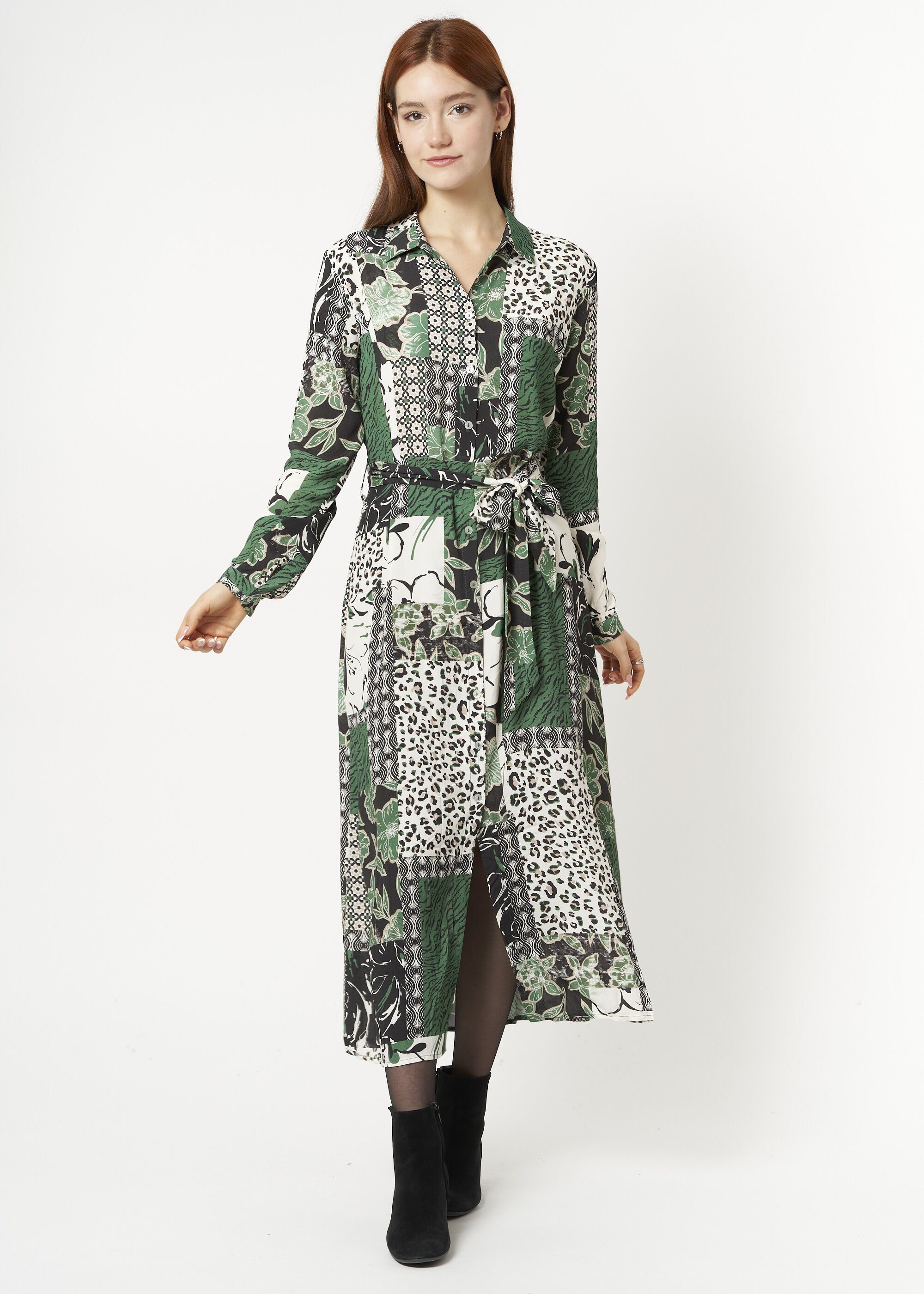 VICCI Germany Blusenkleid (1-tlg), Hemdblusenkleid aus Viskose mit ...