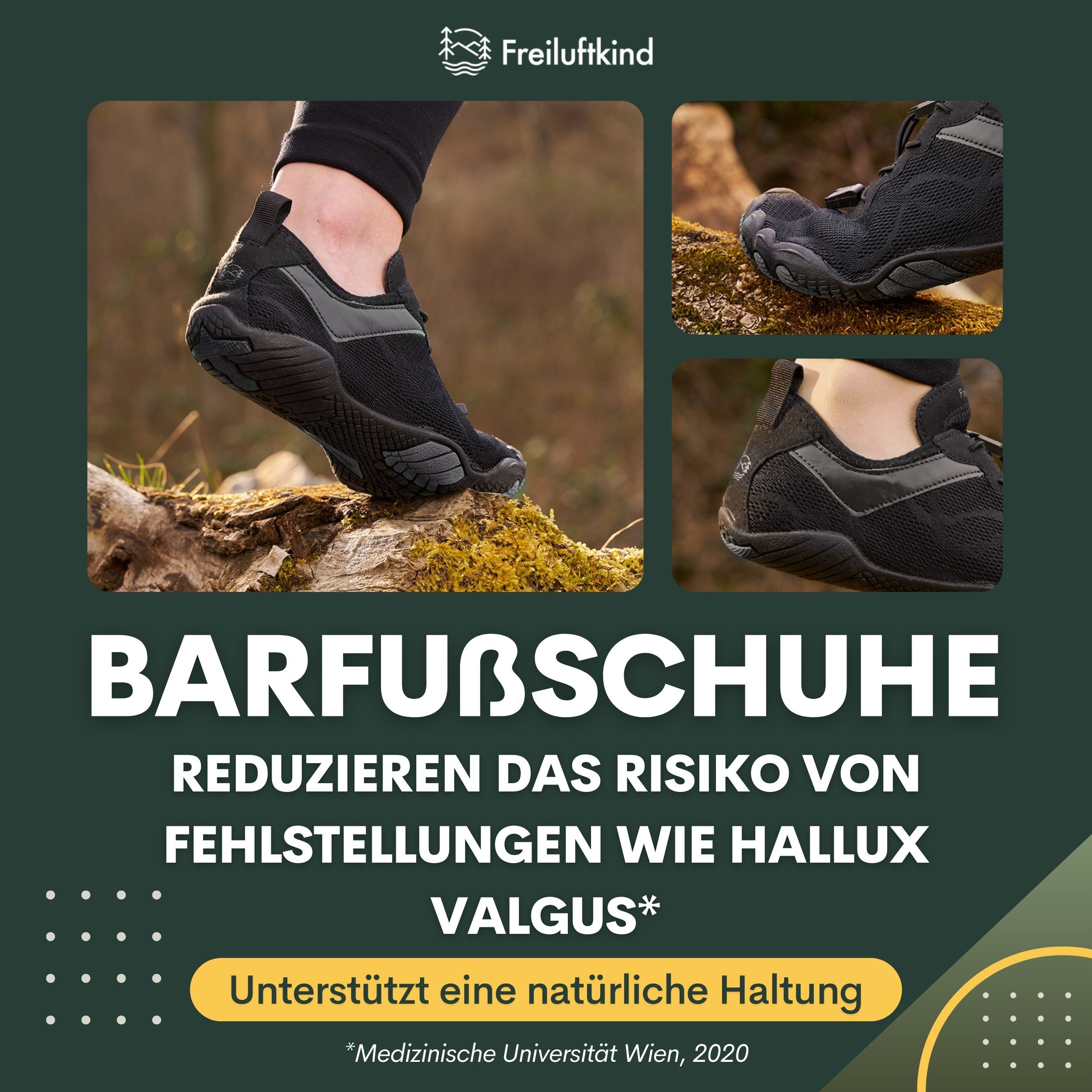Freiluftkind Das Original – Kokoda rutschfeste Barfußschuhe Sneaker Schnellverschluss