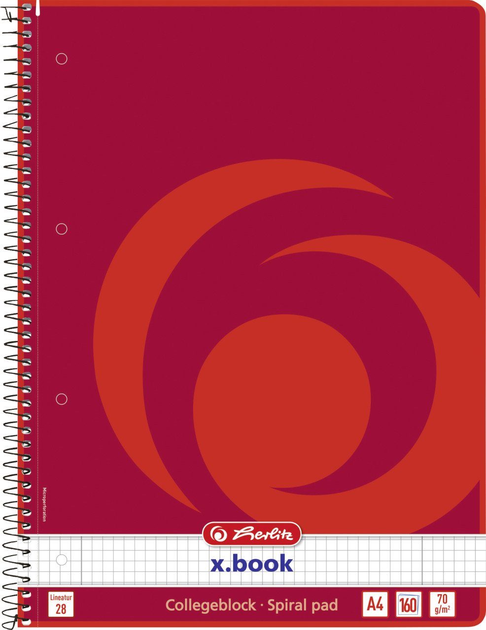 Collegeblock herlitz Spiralblock A4 160 Blatt Lin.28