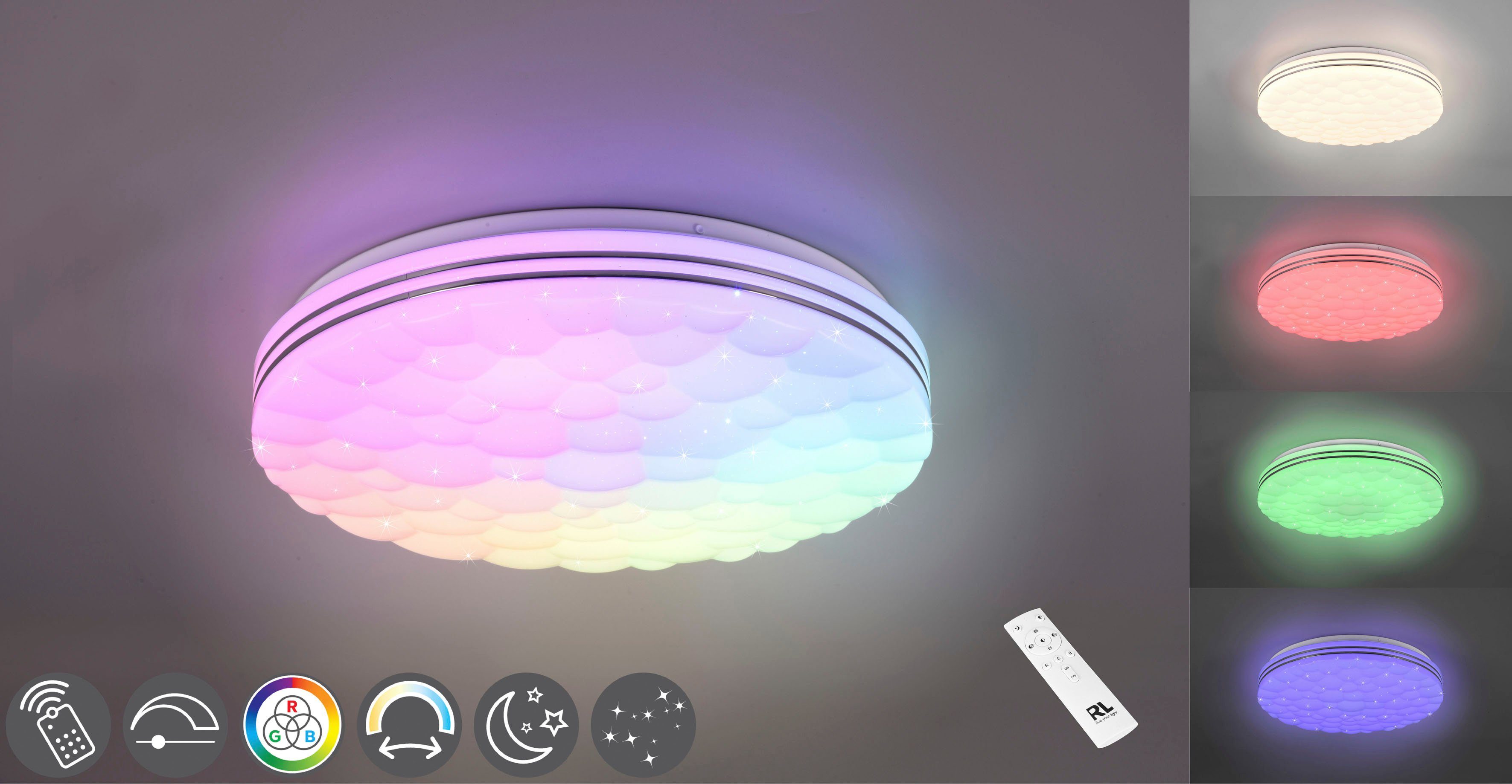 Reality Leuchten LED Deckenleuchte Tiger, CCT günstig online kaufen