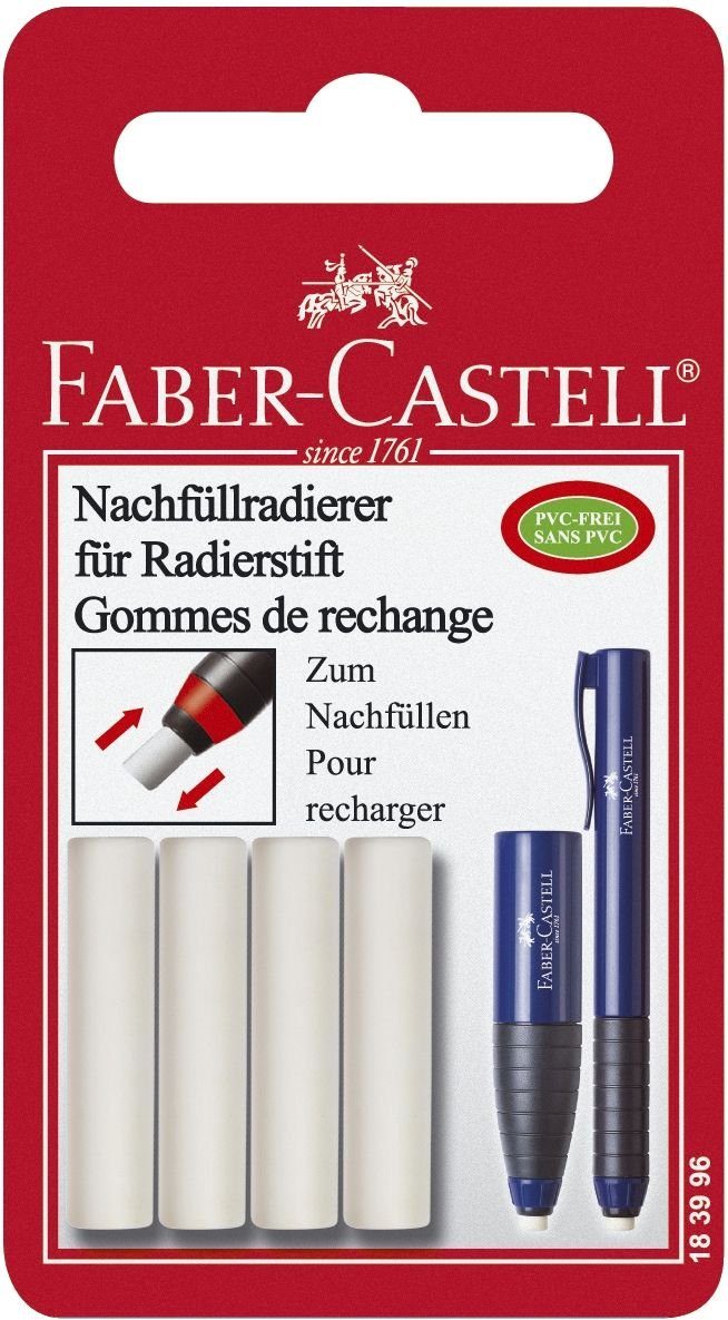 Faber-Castell Radiergummi Ersatzradierer Eraser Pen Kunststoff auf Blisterkarte