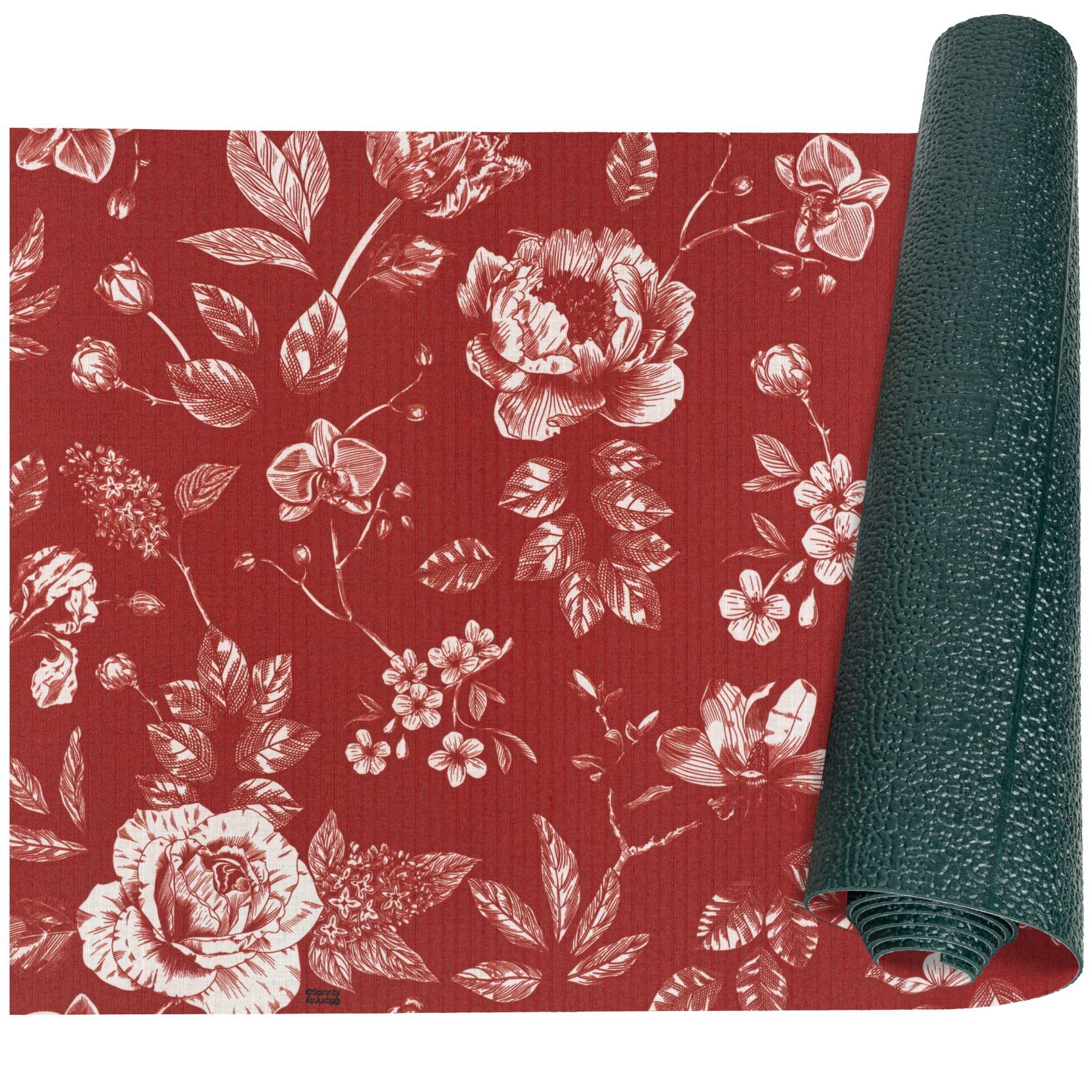 ANRO Küchenläufer RANNA Teppichläufer Bodenmatte Flurläufer Küchenteppich, eckig, Höhe: 3 mm, Meterware rutschfest Landhaus Rot wasserdicht