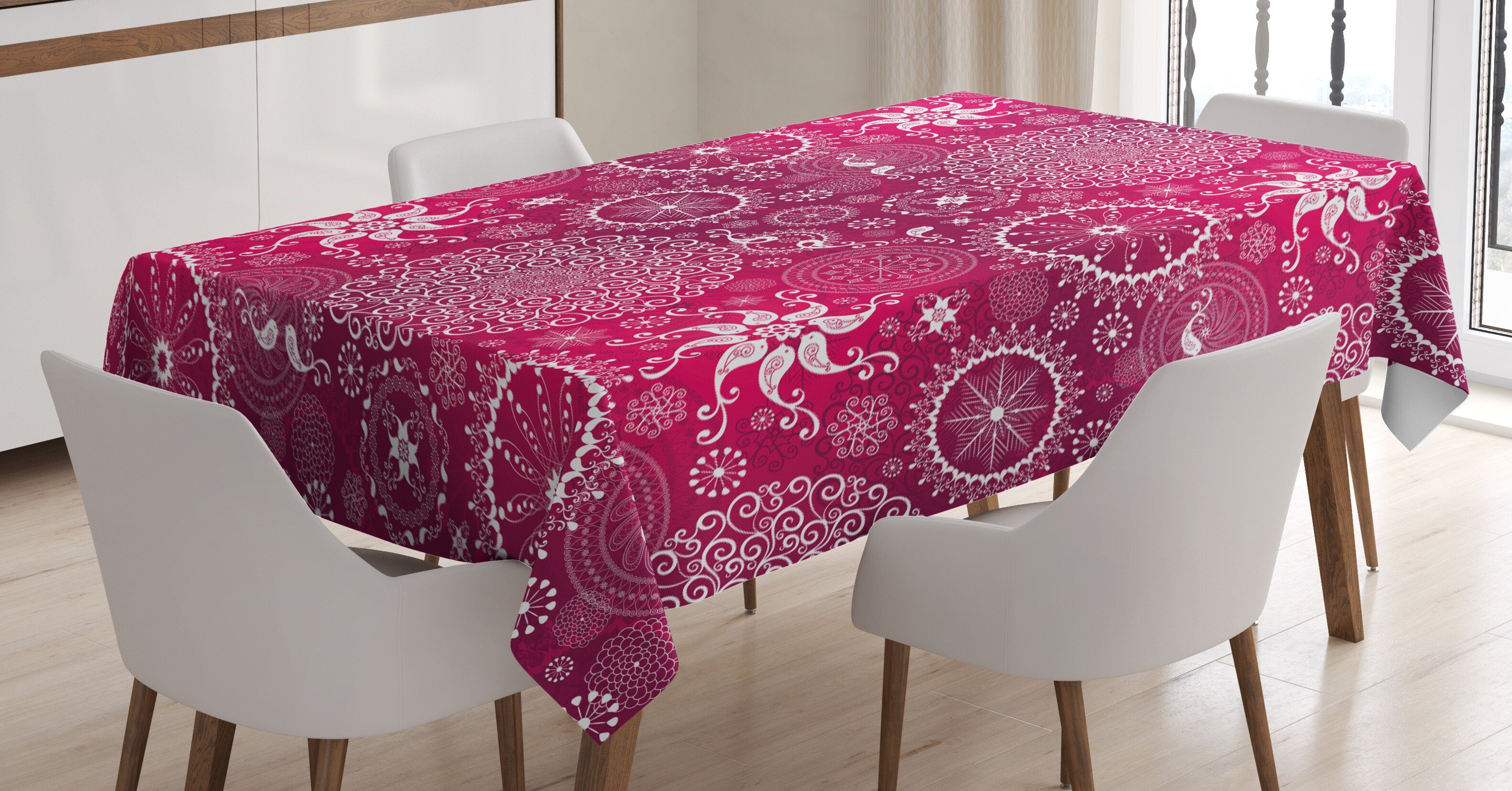 Abakuhaus Tischdecke Farbfest Waschbar Für den Außen Bereich geeignet Klare Farben, lila Mandala Anatolian Blume