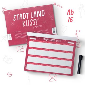 Pihu Spiel, Spiel für Paare STADT LAND KUSS, Geschenk zum Valentinstag, Reflexion in Beziehungen