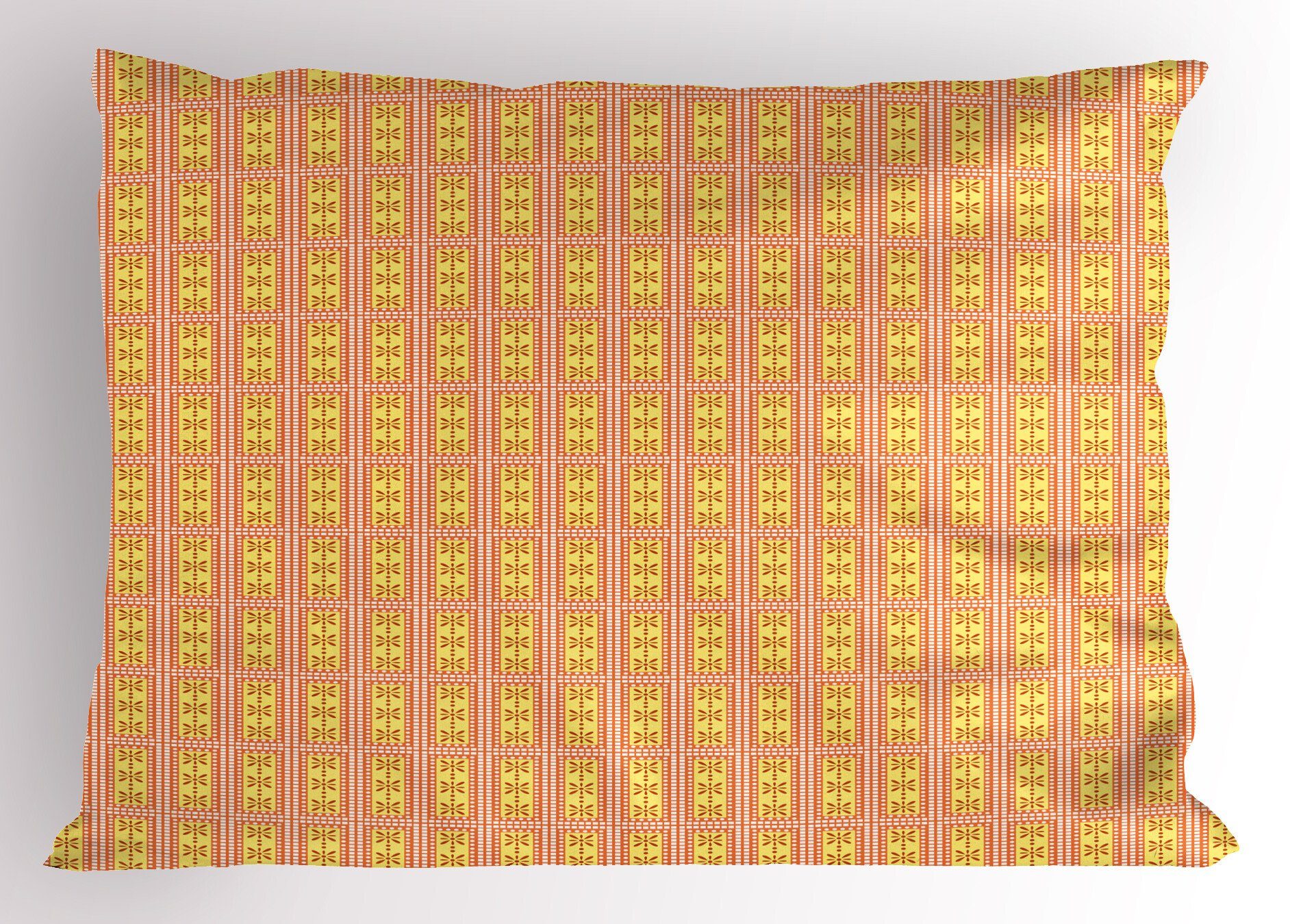 Kissenbezug Dekorativer Standard King Blumenmuster Size Abakuhaus Geometrische Kissenbezug, Gedruckter (1 Stück), Jahrgang