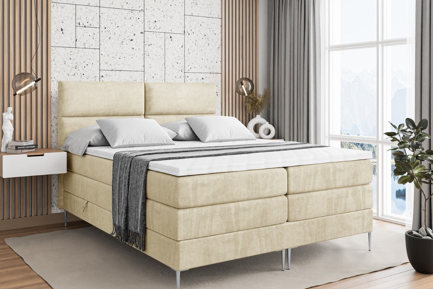 ALTDECOR Boxspringbett BOXI3-F KING (Multipocket-Matratze H4, günstig online kaufen