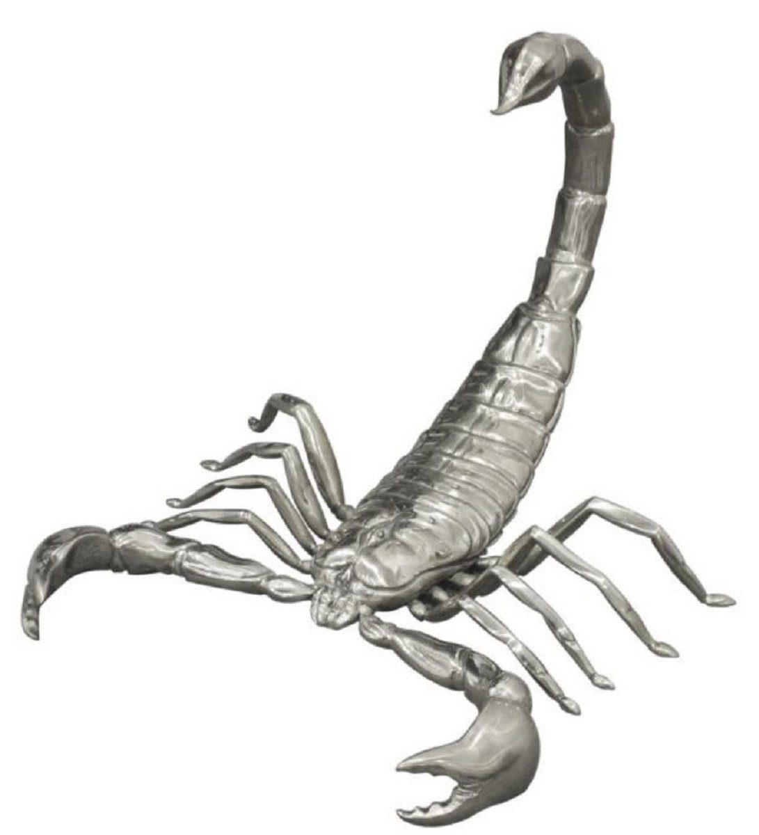 Dekofigur Luxus Bronzefigur Skorpion Silber 37 x 31 x H. 24 cm - Versilberte Dekofigur - Luxus Kollektion