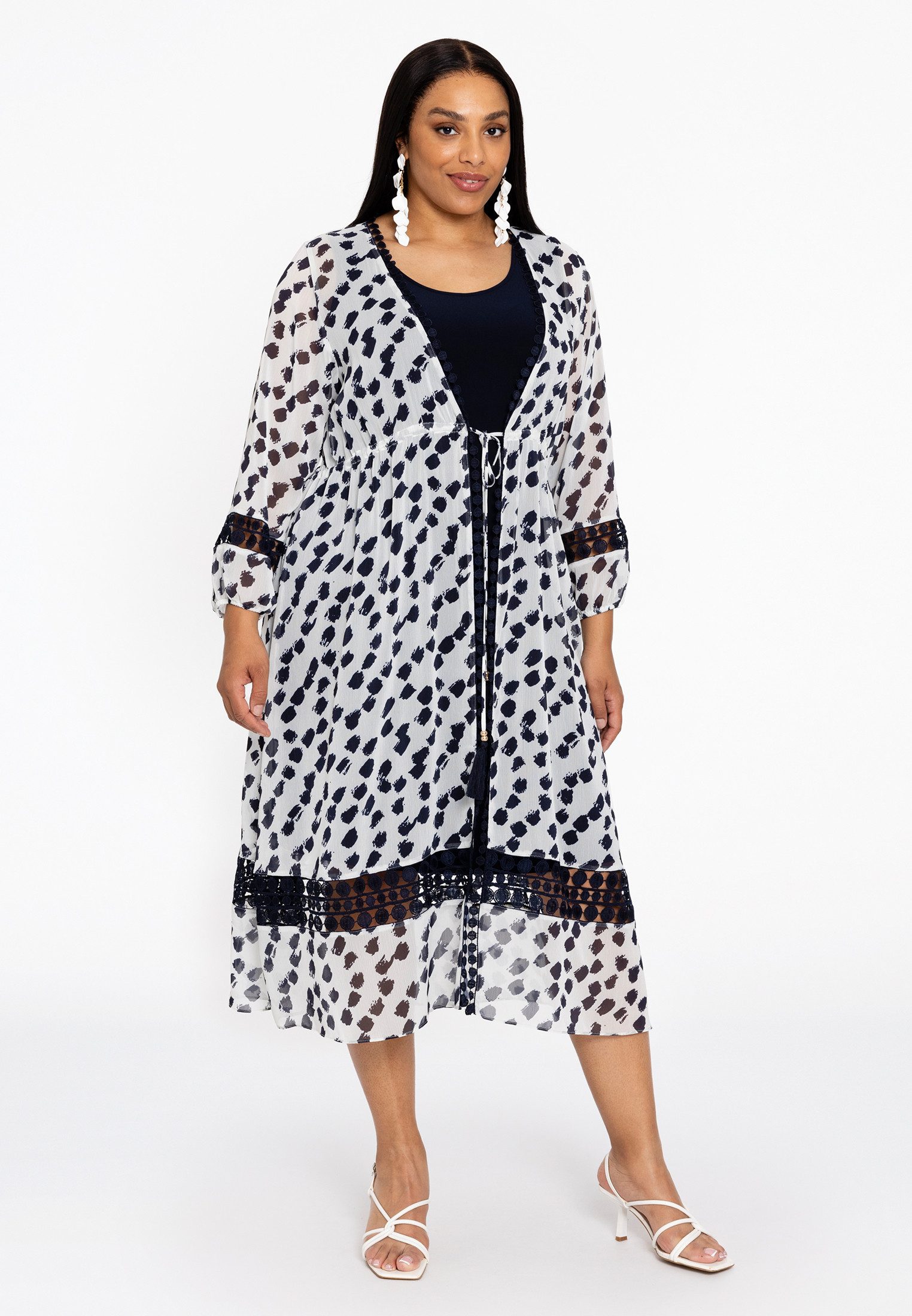 YOEK Cardigan Damen Strickjacke mit Punktdruck