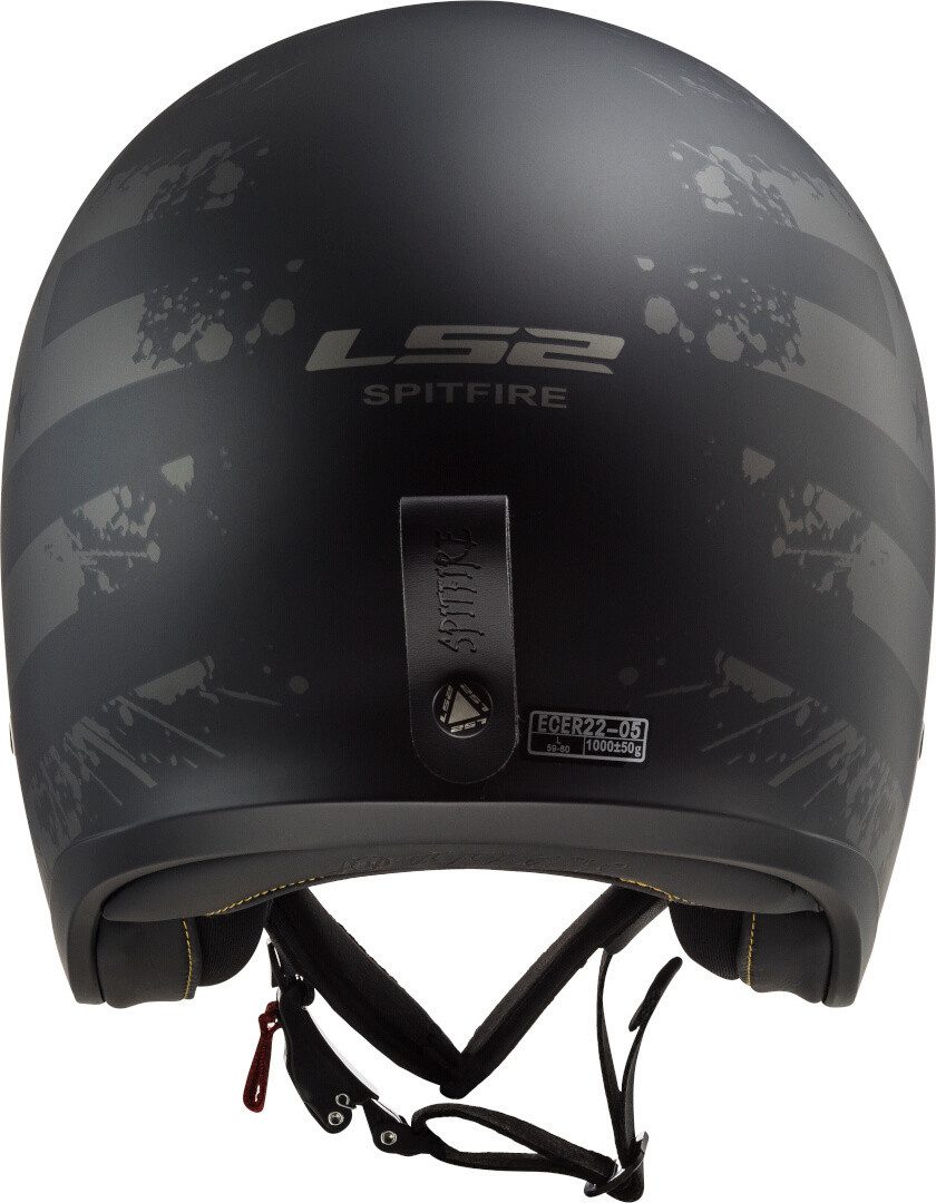 LS2 Motorradhelm OF599 Spitfire II Black Flag Jethelm, integriertes Sonnenvisier