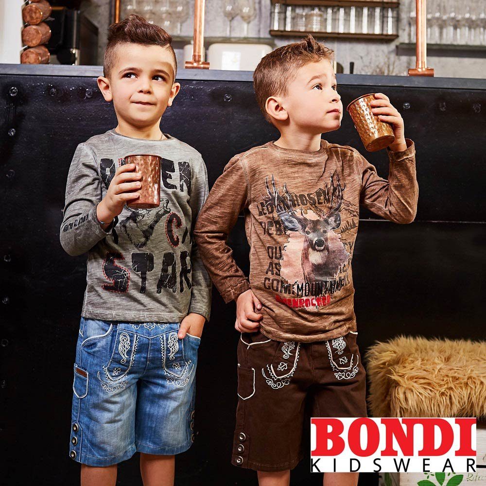 BONDI Schlupfhose - Lange Slim Jeans Blau, 33110 "Traktor" Fit für Kinderjeans Jungen Bulldog
