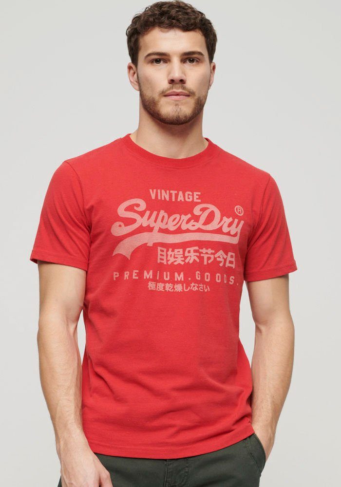 CLASSIC Superdry red SHIRT ferra HERITAGE T-Shirt T VL marl