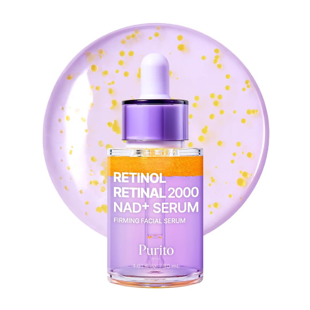 Purito Seoul Gesichtsmaske Retinol Retinal 2000 NAD+ Serum 30 ml - leichtes Nachtserum mit Retinol, Retinal, NAD+, Niacinamide und Ceramide NP für, glatter und ebenmäßiger wirkende Gesichtshaut im Alltag